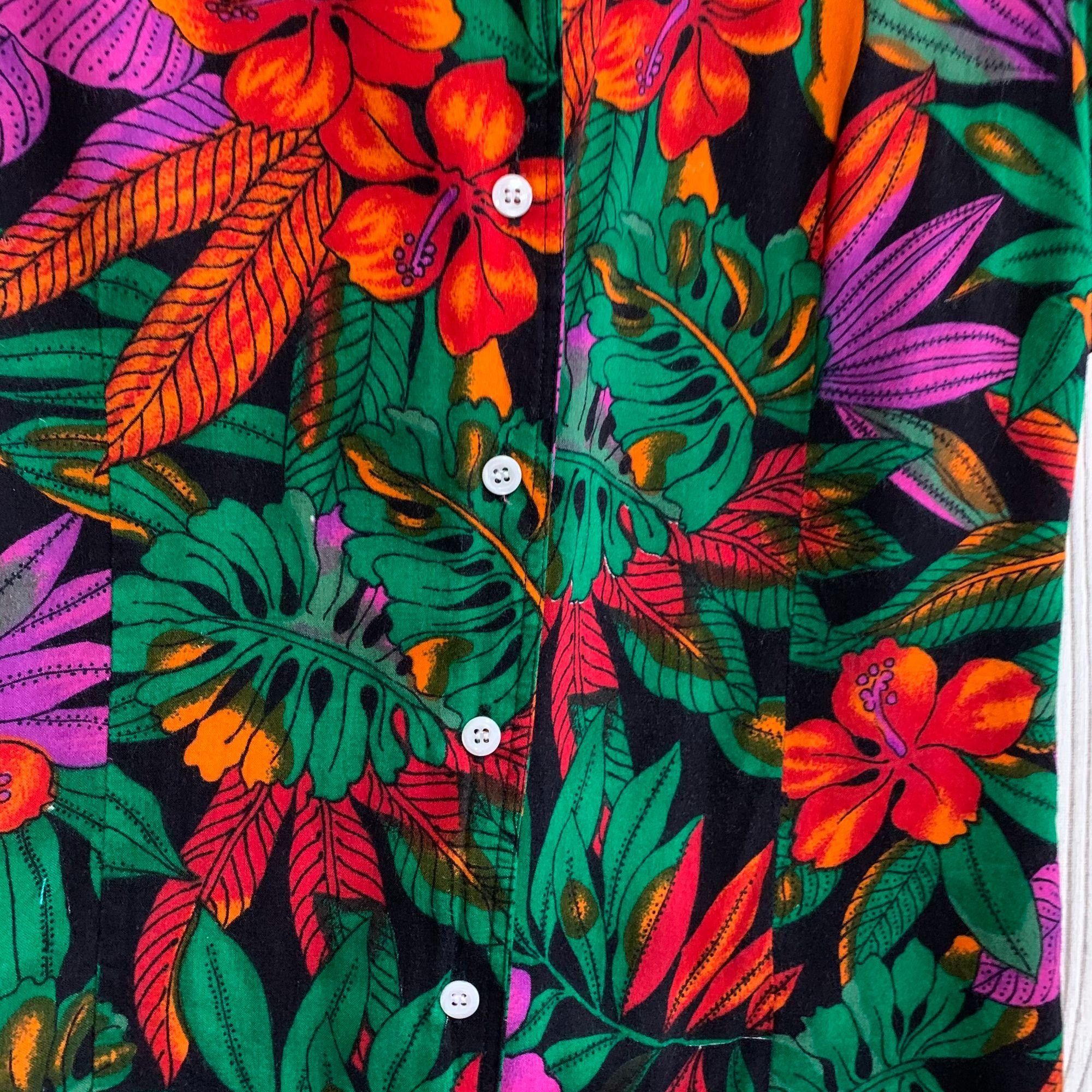 Vintage Vintage Bold Novelty Tropical Floral Botanical Top XL Size XL / US 12-14 / IT 48-50 - 2 Thumbnail