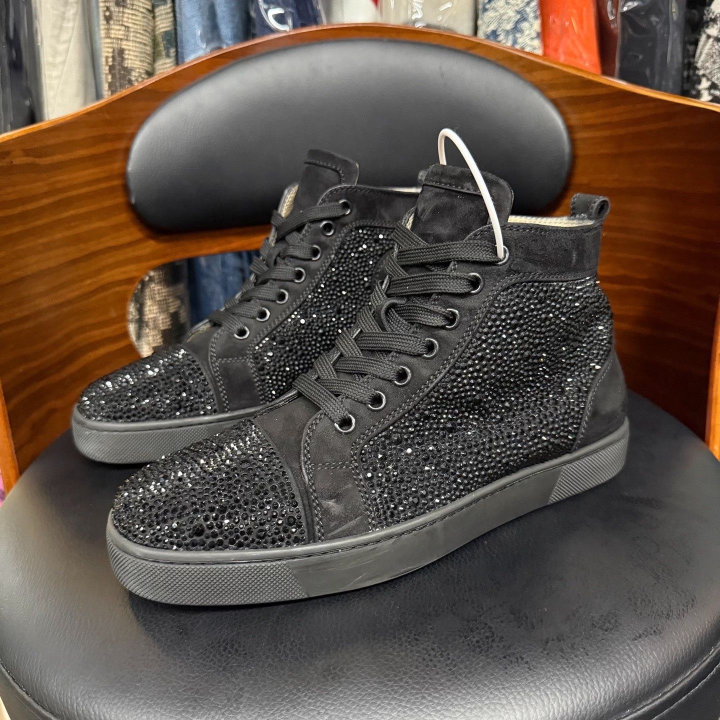 Christian Louboutin Christian Louboutin Black Hitop Sneakers us_7-5 Women Size US 7.5 / IT 37.5 - 1 Thumbnail