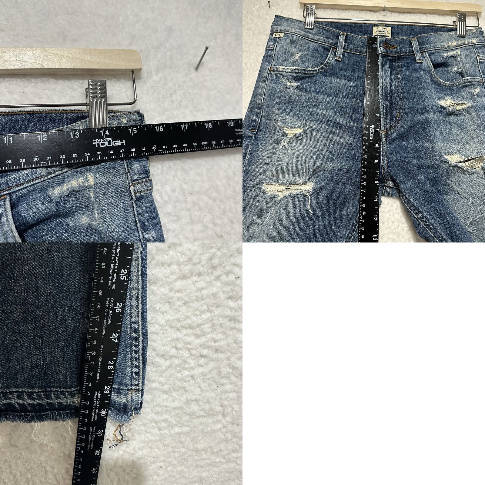 Citizens Of Humanity VINTAGE Citizens of Humanity Drew Flip Flop Flare Denim Jeans 28 Blue Womens Wide Leg 5-Pocket Distressed Jeans Size 28" / US 6 / IT 42 - 10 Thumbnail