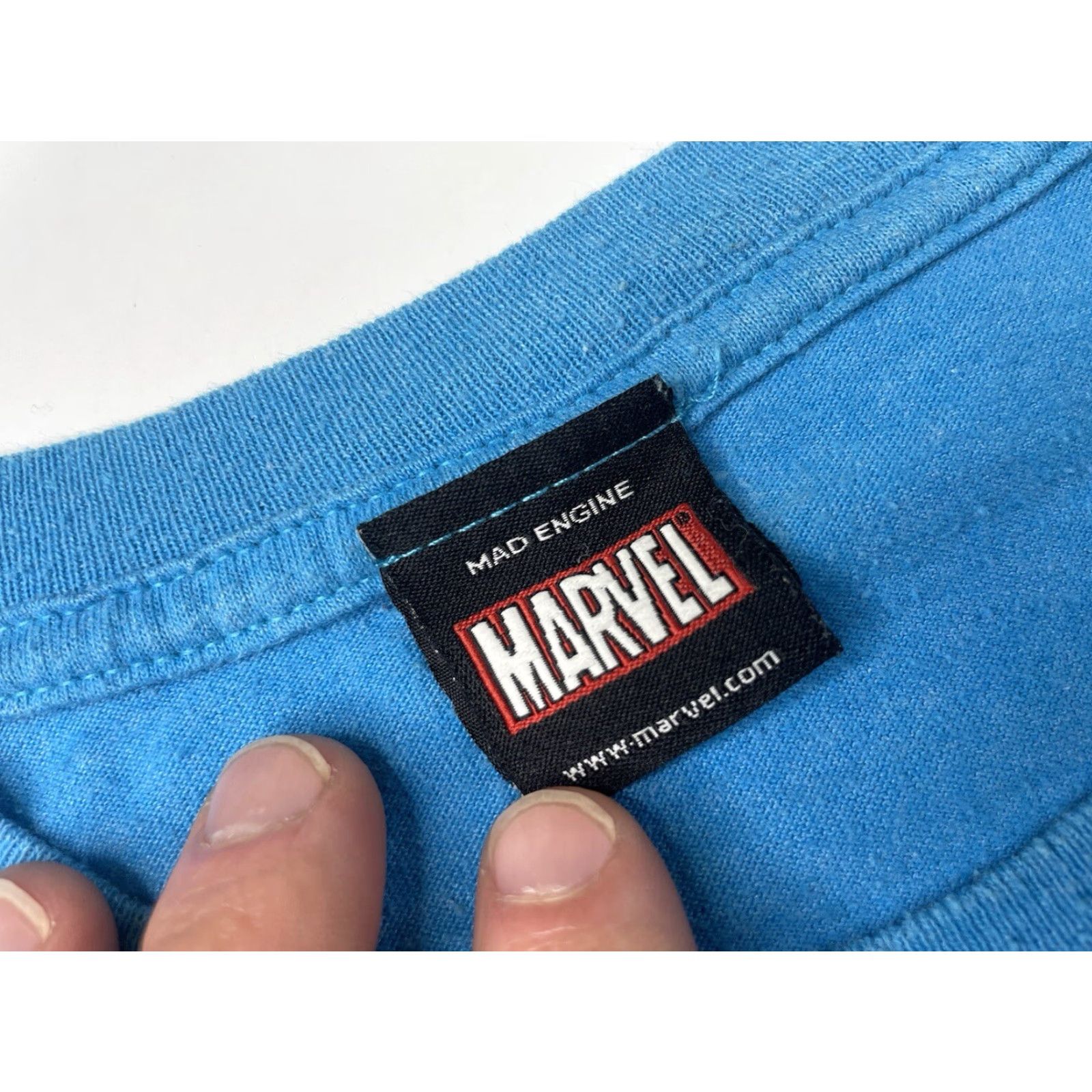 Mad Engine VINTAGE Mad Engine Marvel Super Heroes Universe Comics T-Shirt Medium M Blue Cotton Graphic Logo Size US M / EU 48-50 / 2 - 2 Thumbnail