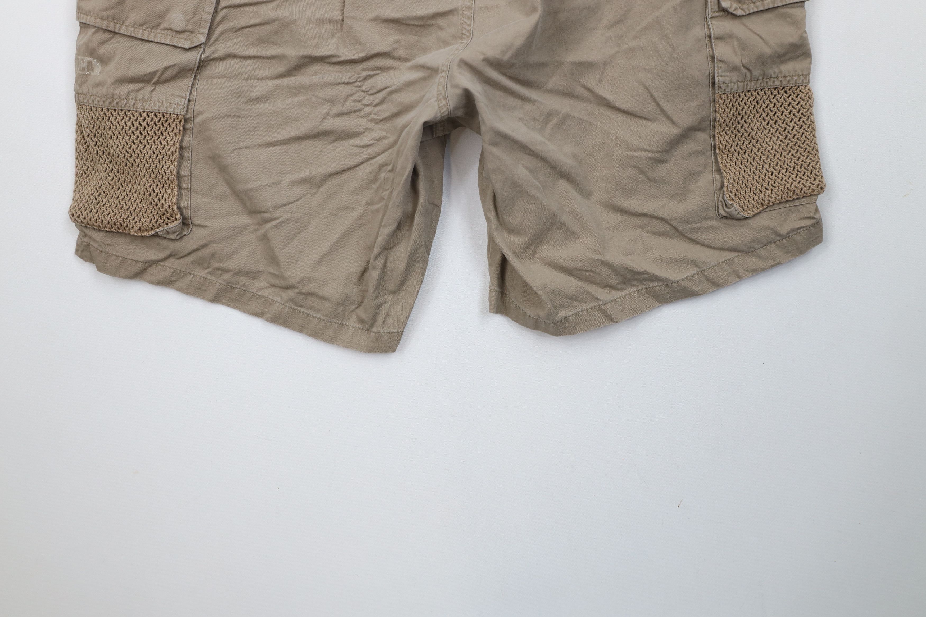 Nautica × Vintage Vintage 90s Nautica Spell Out Belted Mesh Cargo Shorts Beige Size US 34 / EU 50 - 15 Thumbnail