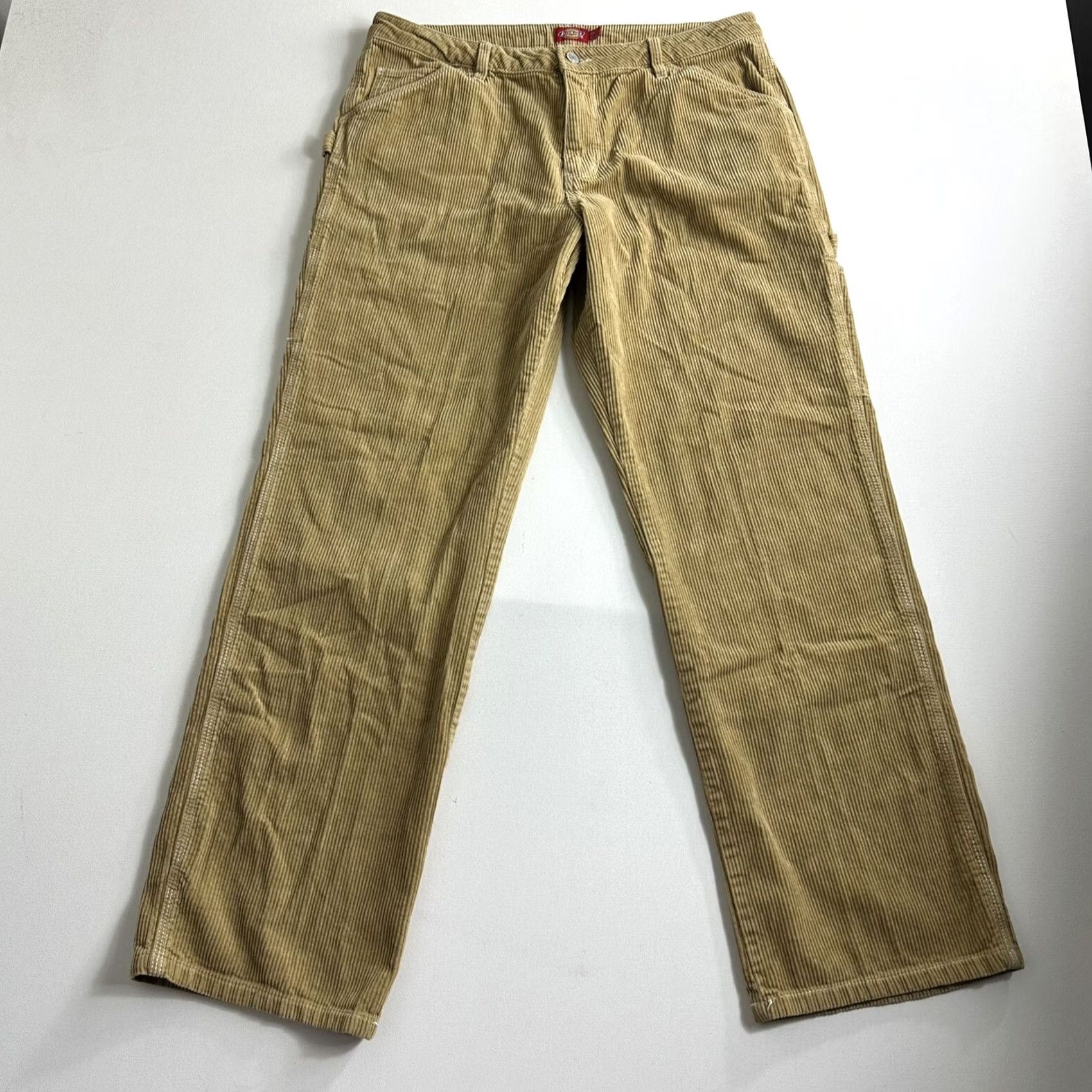 Dickies Dickies Juniors Carpenter Relaxed Corduroy Khaki Pants Size 11x30 Casual Brown Pants Women Size 32" / US 10 / IT 46 - 2 Thumbnail
