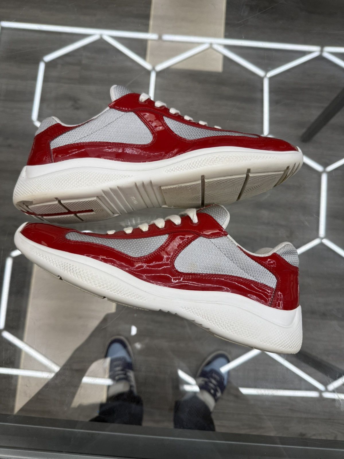 Prada Prada Cup Sneakers - Red / Grey Size US 10 / EU 43 - 4 Thumbnail