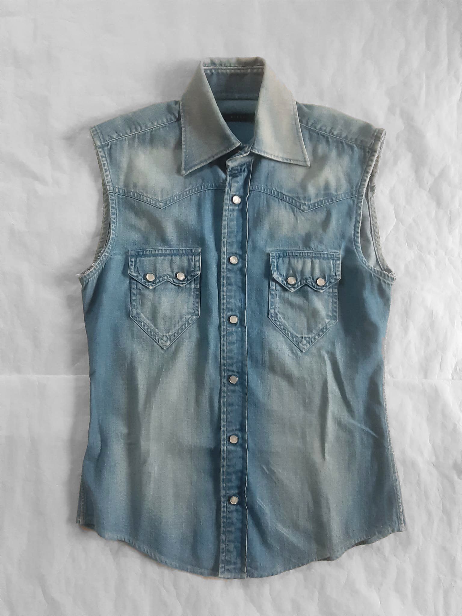Gucci SS 2004 Gucci X Tom Ford Cowboy Western Denim Shirt Size US S / EU 44-46 / 1 - 2 Thumbnail