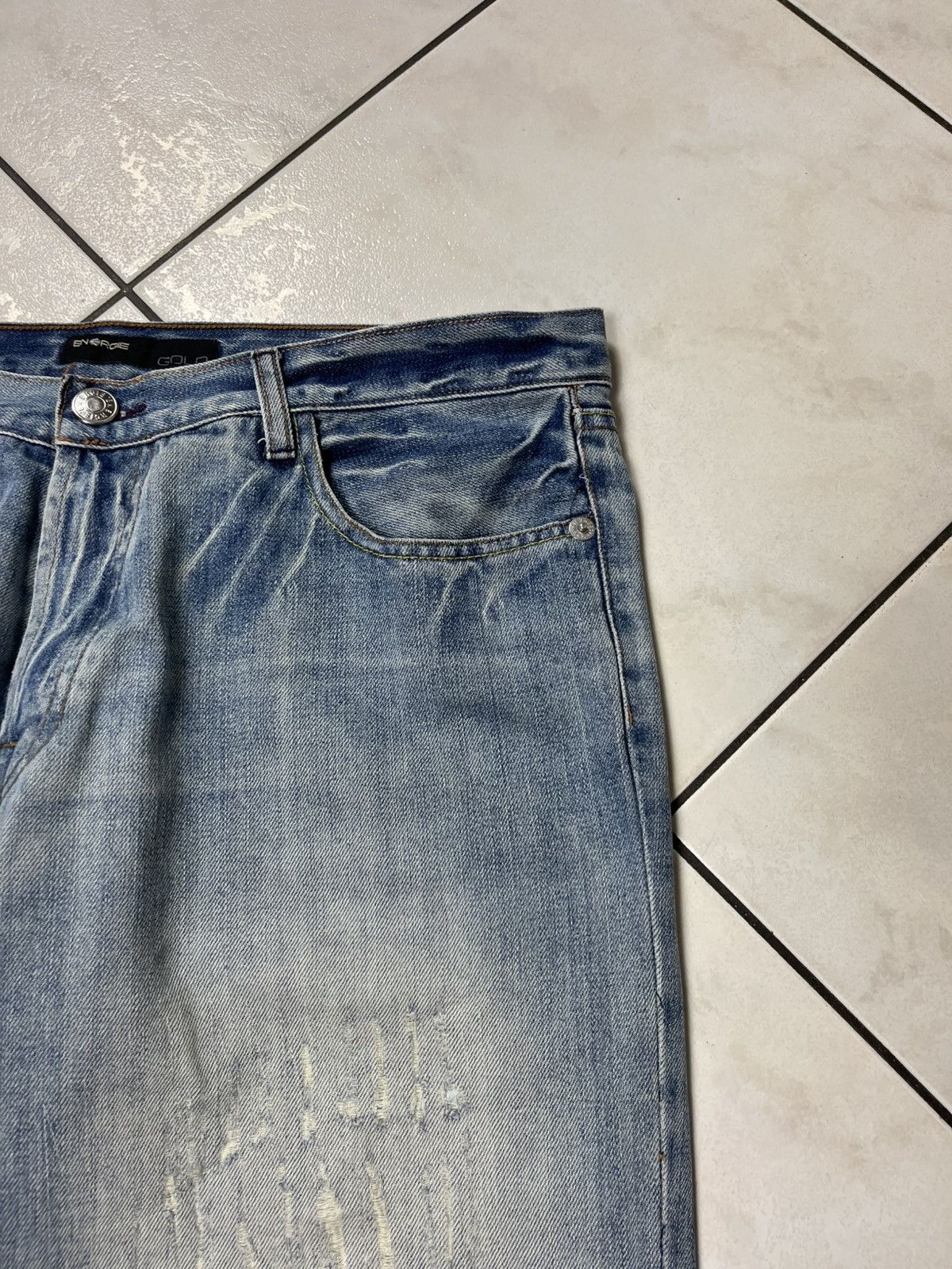Energie × Vintage Vintage Energie gold baggy washed distressed ripped jeans Size US 36 / EU 52 - 6 Thumbnail