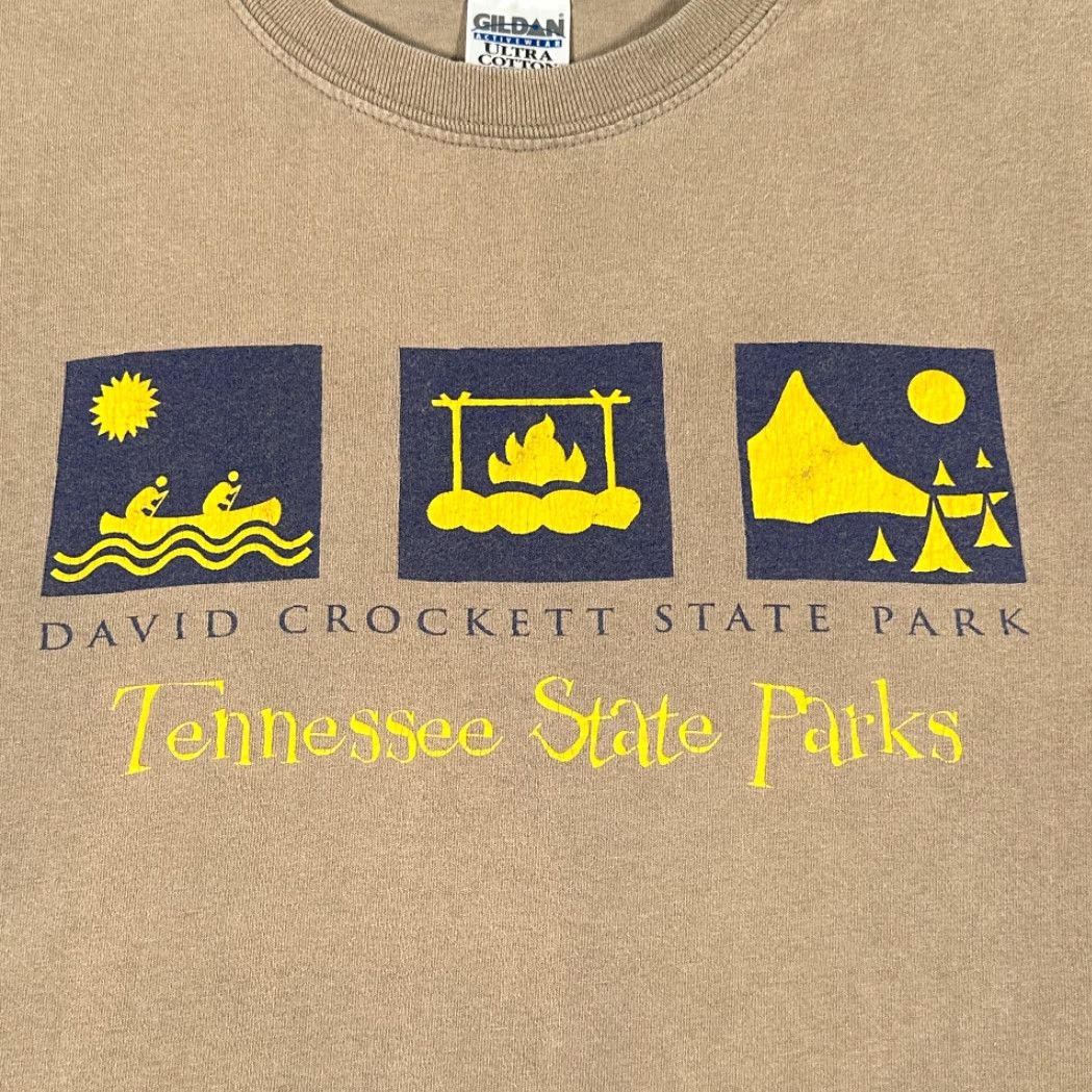 Gildan VINTAGE State Park Shirt Adult LARGE Brown David Crockett Tennessee Outdoor Y2K Size US L / EU 52-54 / 3 - 2 Thumbnail
