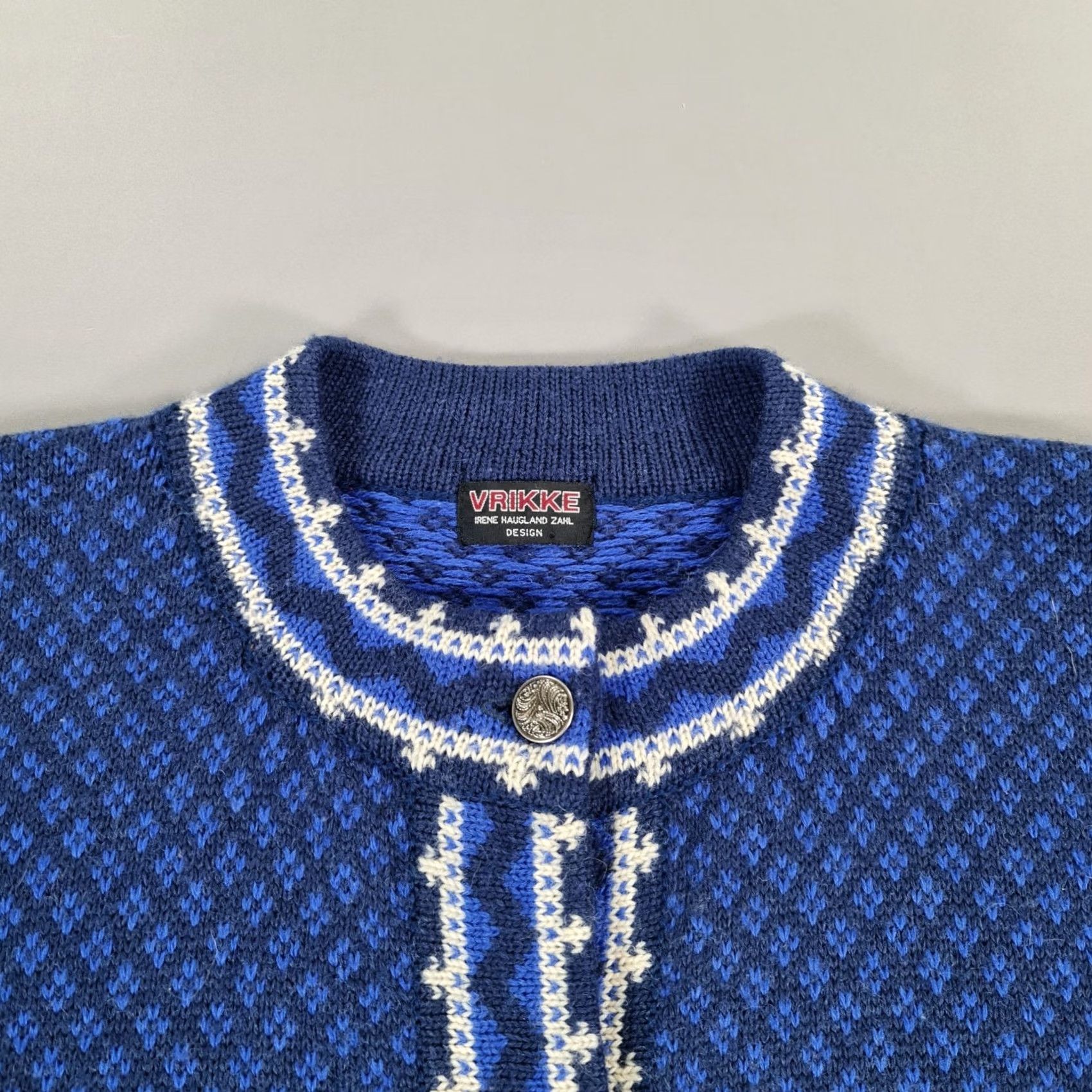 Vintage VINTAGE vrikke Cardigan Womens L Blue Kofte Wool Knit Norway Irene Haugland Zahl Size L / US 10 / IT 46 - 2 Thumbnail