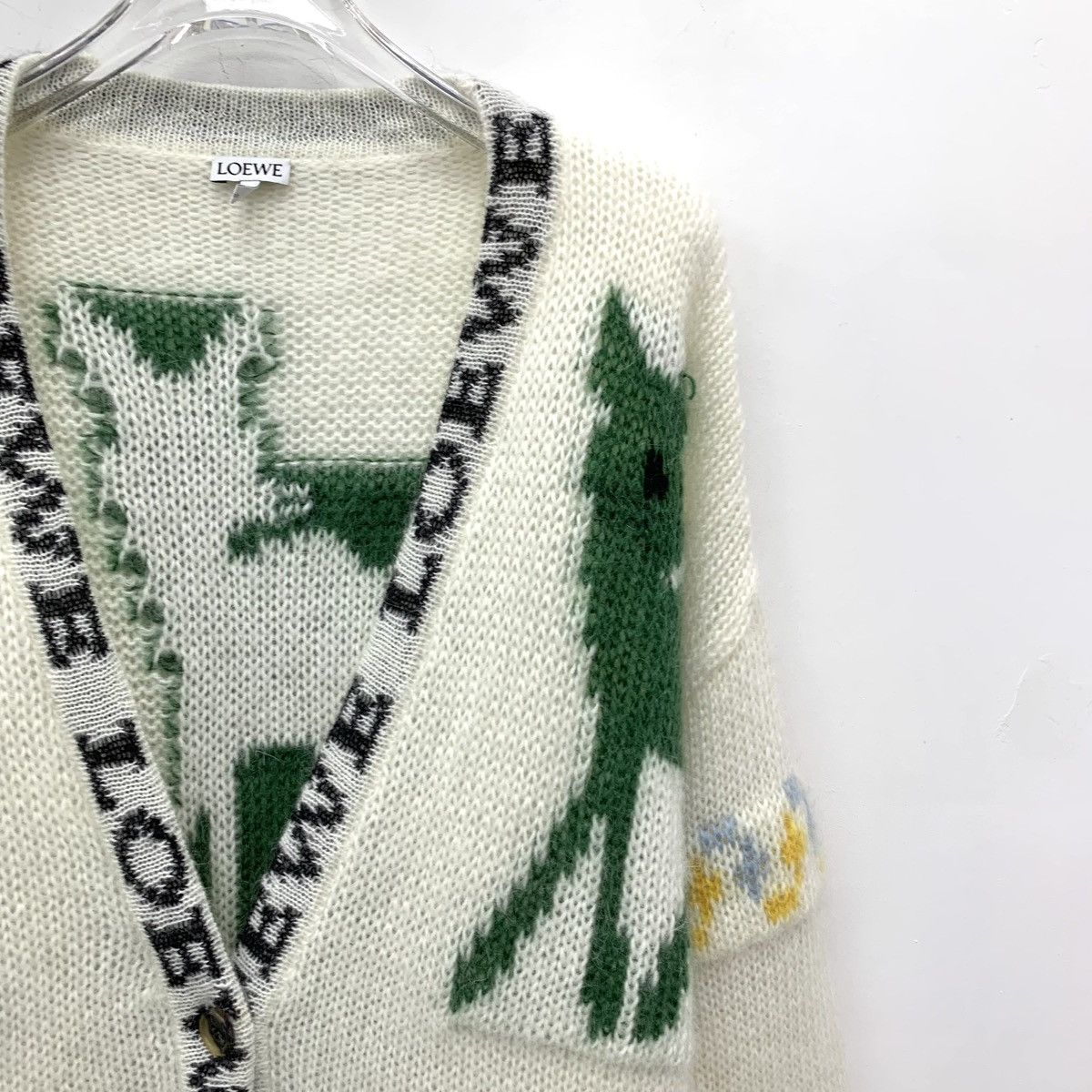 Loewe Loewe Color-block Logo Mohair Knitted Cardigan K26WX Size XS / US 0-2 / IT 36-38 - 3 Thumbnail
