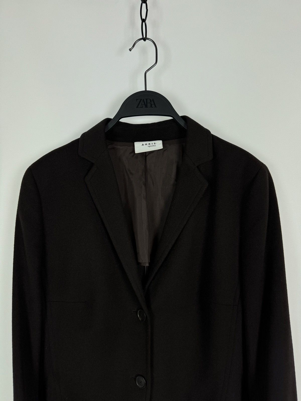 Akris Akris Punto Wool Chocolate Brown Blazer Jacket Size XL / US 12-14 / IT 48-50 - 4 Thumbnail