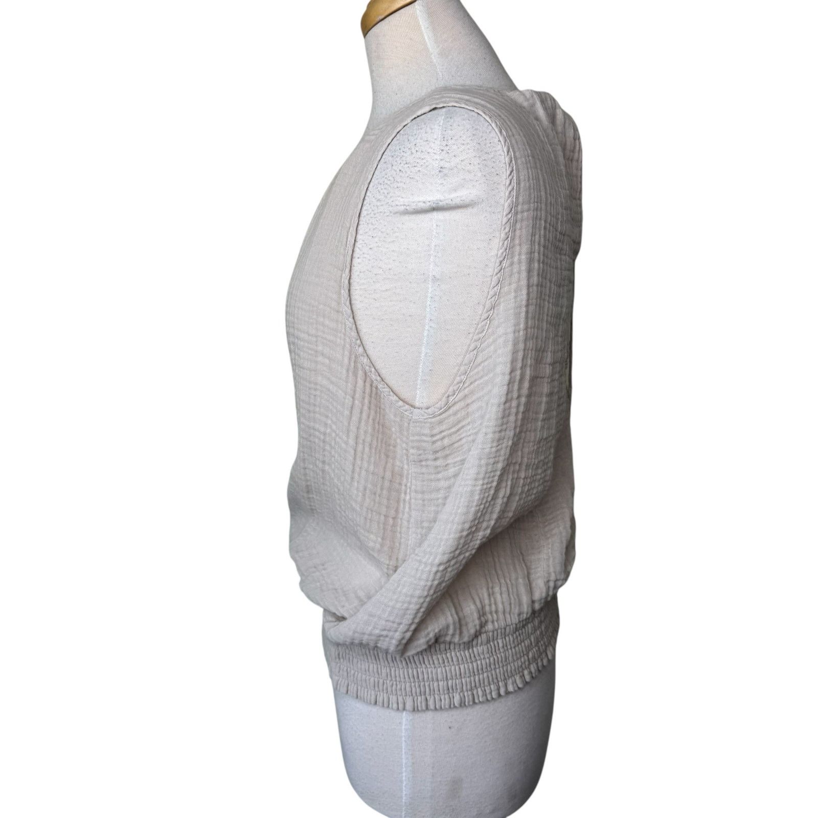 MICHAEL STARS Janelle Tie Neck Tank Cement Large NWT