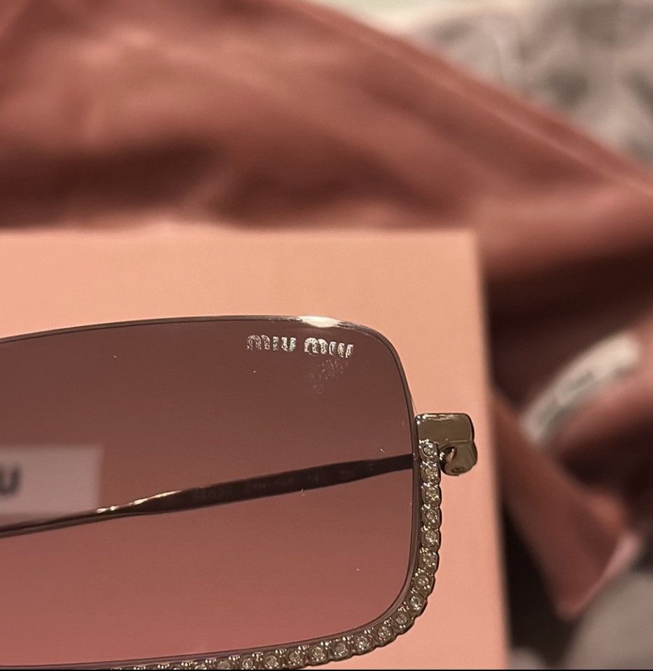 Miu Miu Miu Miu 55mm Rectangular Sunglasses Purple Gradient Lenses Size ONE SIZE - 10 Thumbnail