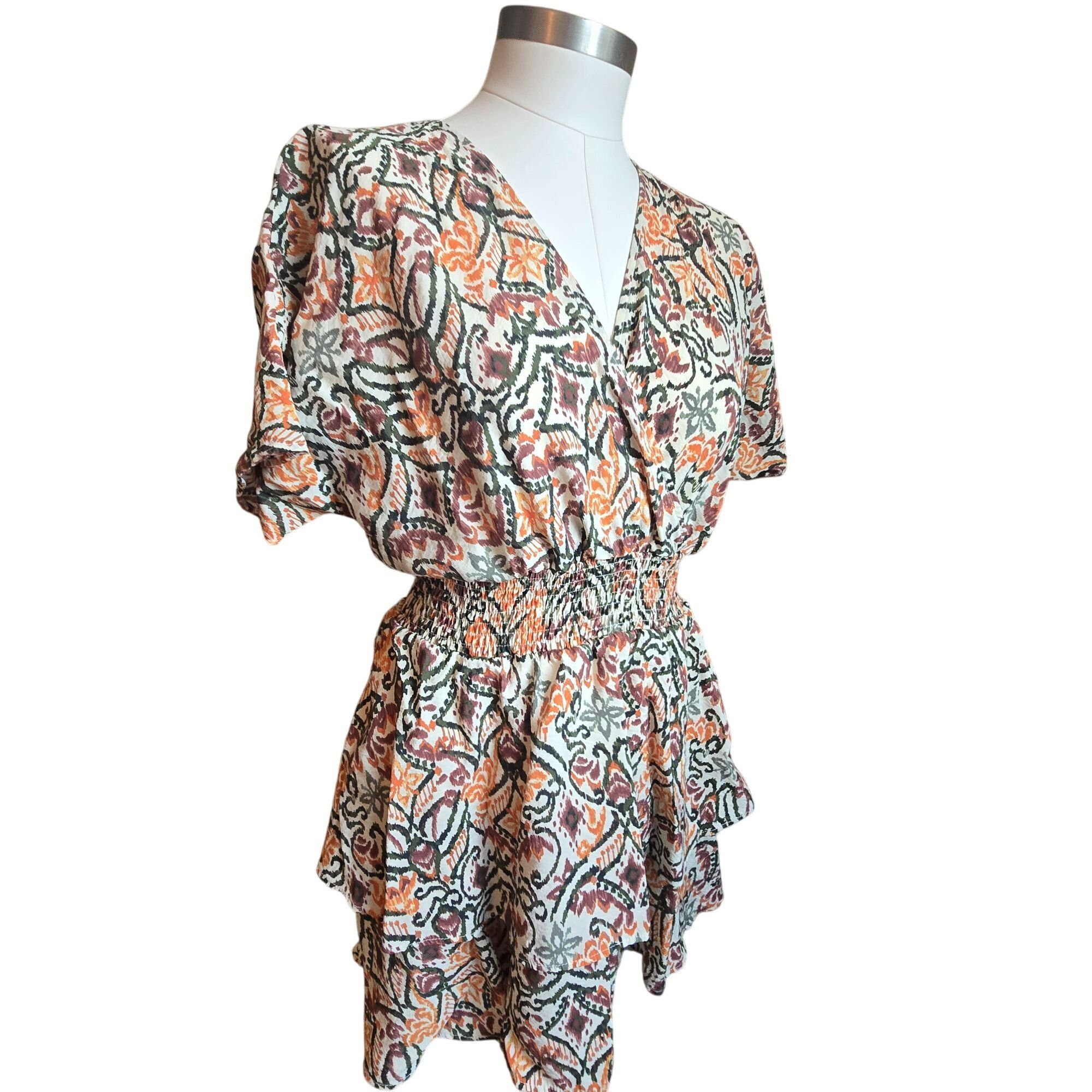 Zara Zara Floral Patterned Womens Wrap Dress Size M Elastic Waist Size M / US 6-8 / IT 42-44 - 3 Thumbnail