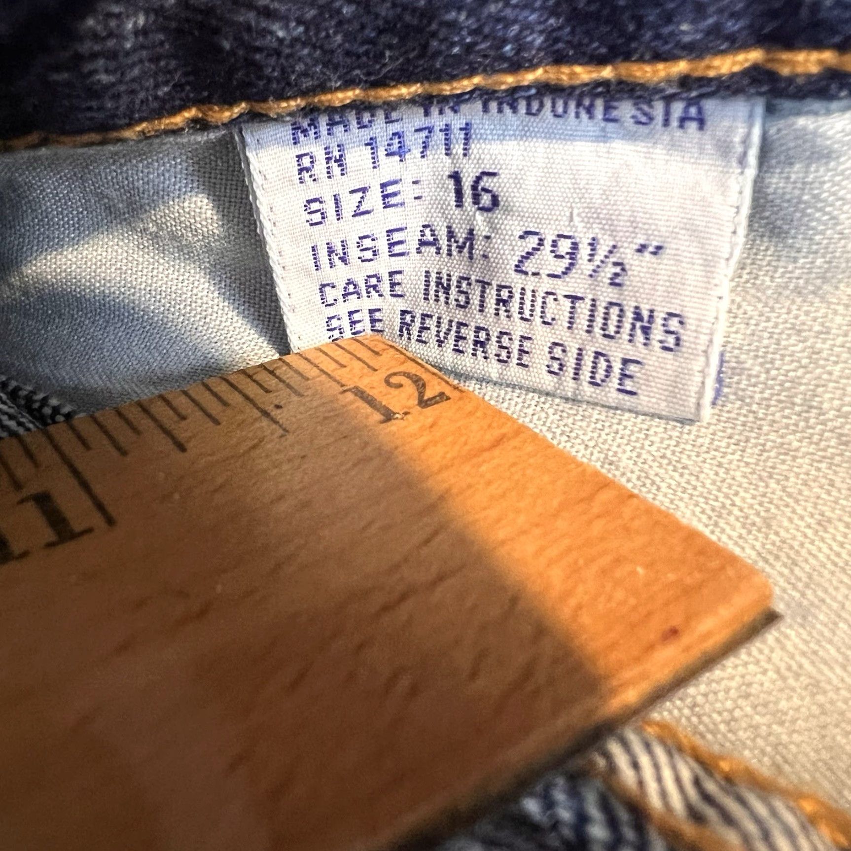 Doublet VINTAGE Diamond Double U Jeans Womens 16 Blue Deadstock 1970s 1980s Size 38" / US 16 / IT 52 - 5 Thumbnail