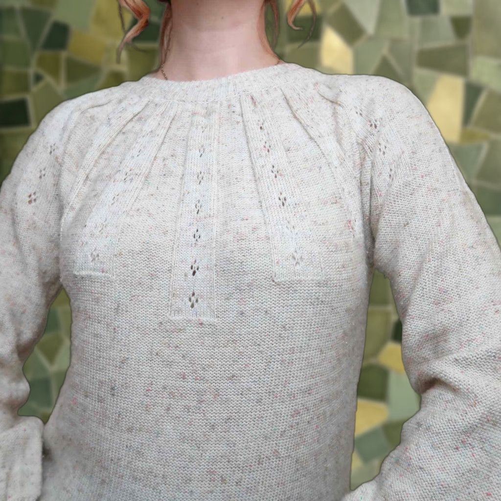 Vintage VINTAGE Genesis sweater M Cream speckled knit acrylic silk blend 80s Secretary/Geek casual Women’s Size M / US 6-8 / IT 42-44 - 1 Thumbnail