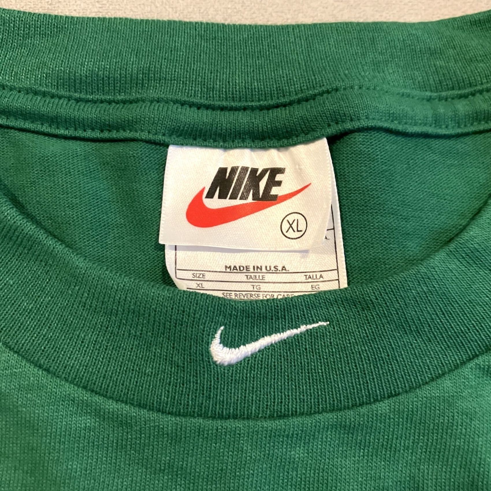 Nike VINTAGE Nike Boston Celtics Center Swoosh T-Shirt XL Made in USA Rare NWOT Men Green Size US XL / EU 56 / 4 - 4 Thumbnail