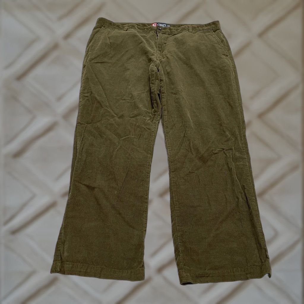 Chaps Chaps Pants Mens 40x30 Dark Green Corduroy Straight Leg Casual Outdoor Size US 40 / EU 56 - 1 Thumbnail