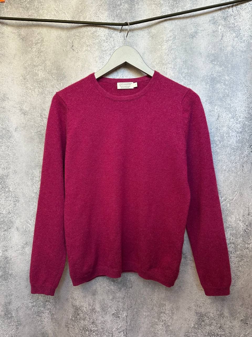 Designer Lochmere Cashmere Sweater Crew Neck Magenta Color Jumper Size M / US 6-8 / IT 42-44 - 1 Thumbnail