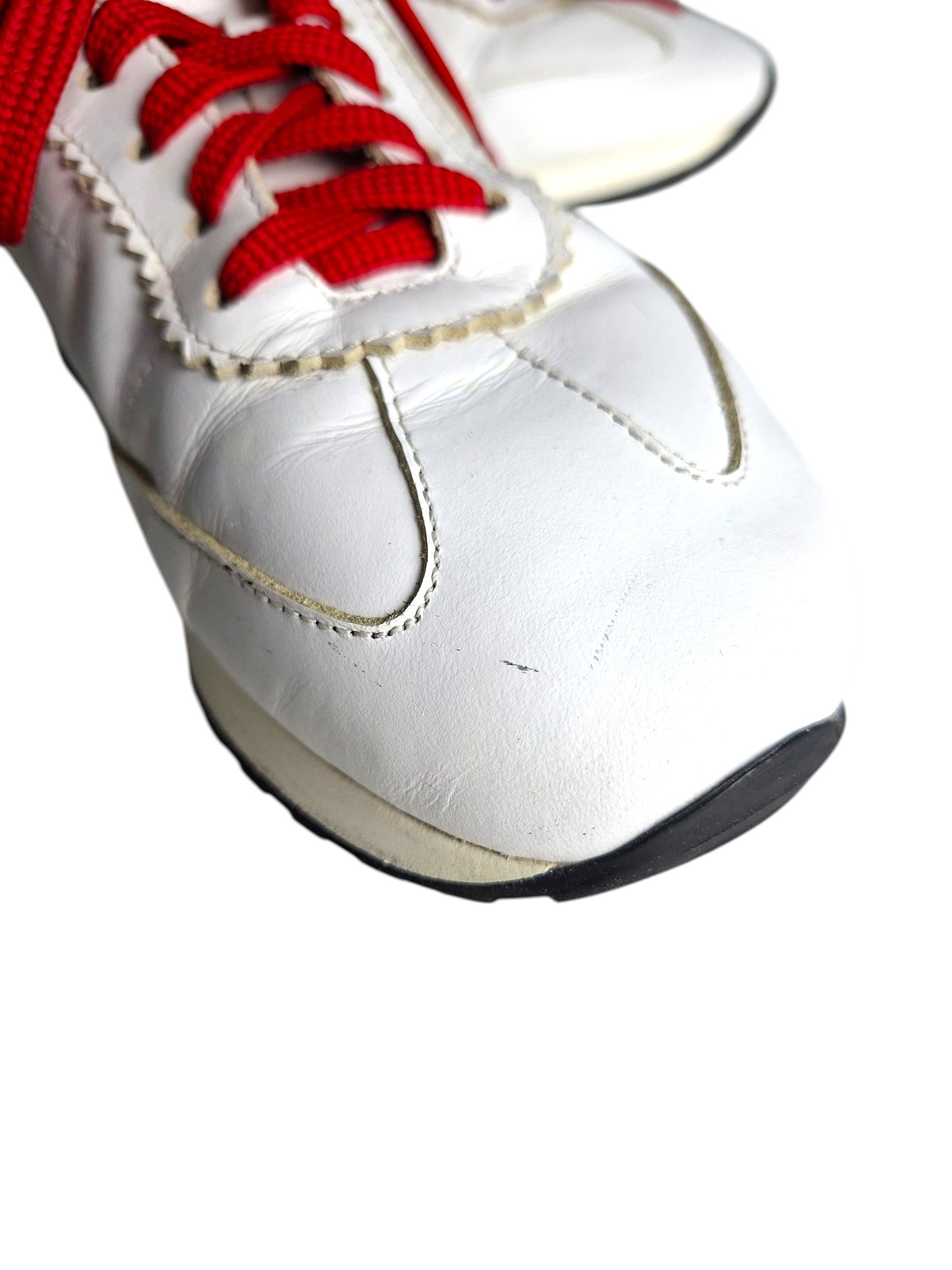John Galliano John Galliano Gazette White Leather Sneakers Red Suede Y2K Size US 7.5 / IT 37.5 - 11 Thumbnail