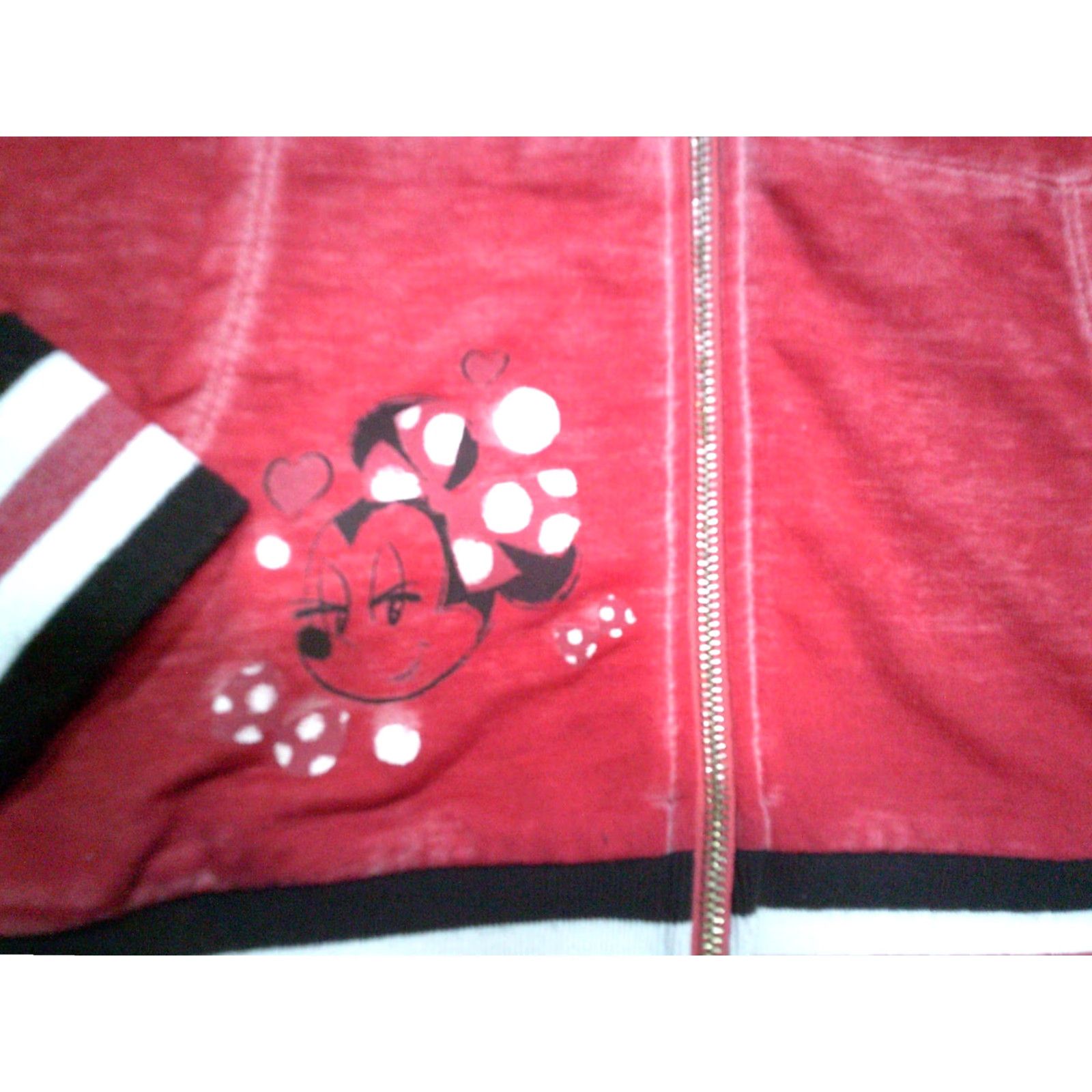 Disney VINTAGE Disney Minnie Mouse Jacket Womens Small Red Full Zip Hooded Sheer Size S / US 4 / IT 40 - 5 Thumbnail