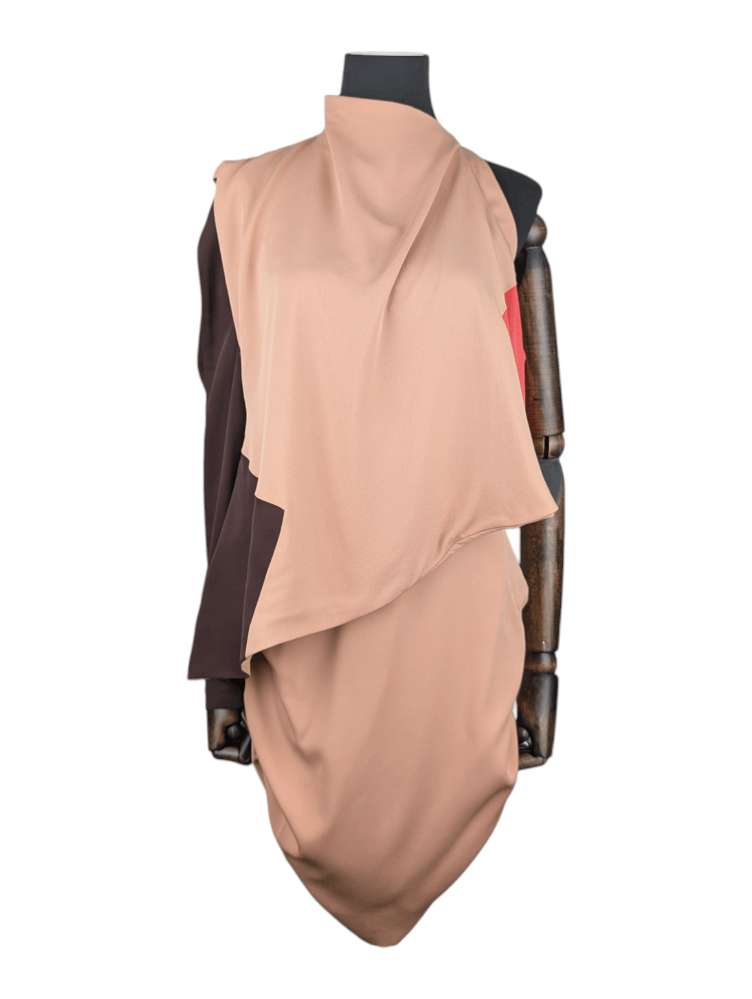 Tom Ford Tom Ford Brown And Salmon Single Sleeve Dress Size XS / US 0-2 / IT 36-38 - 1 Thumbnail