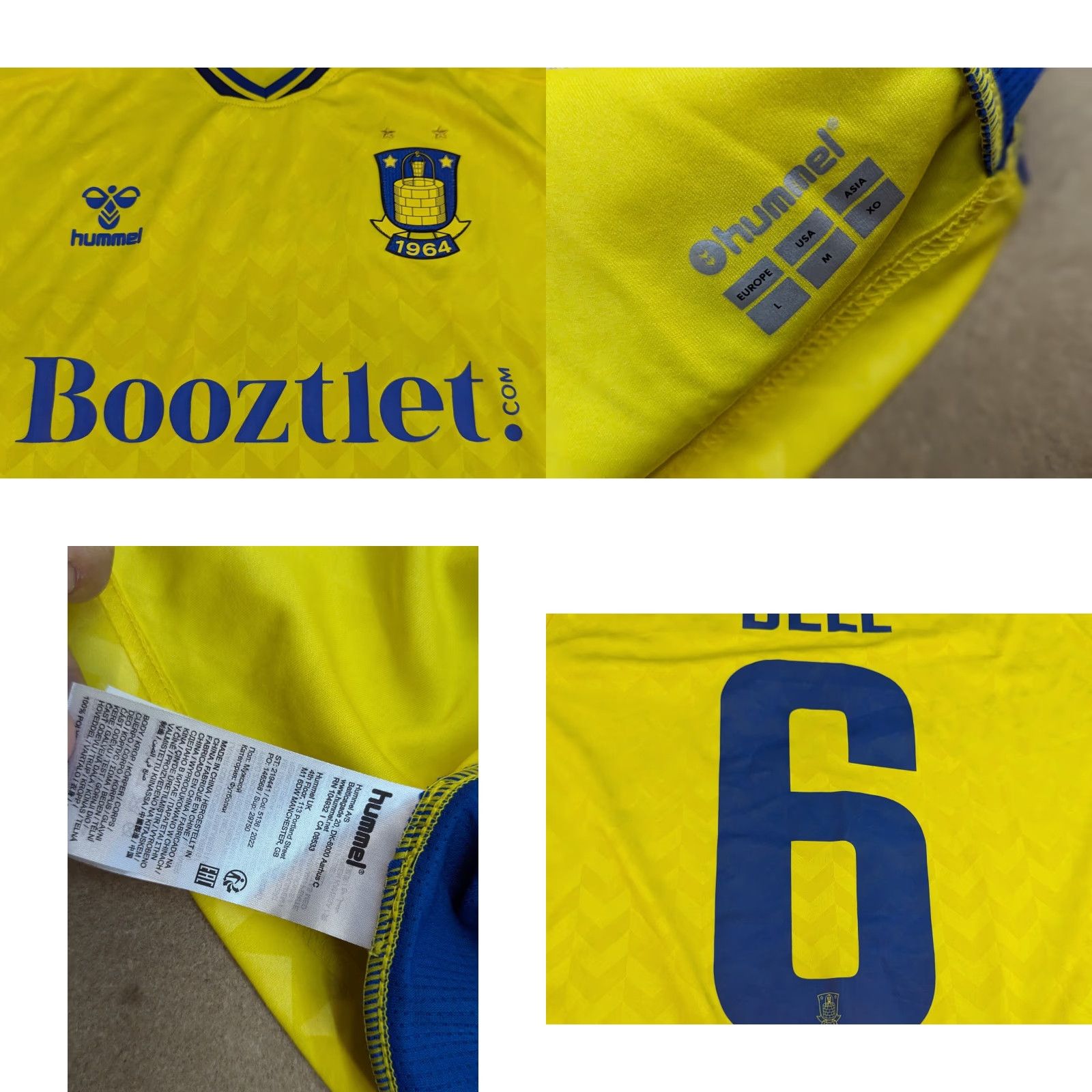 Hummel Hummel Brondby 2022-2023 Joe Bell #6 Football Jersey Mens Size M Home Adult Size US M / EU 48-50 / 2 - 9 Thumbnail