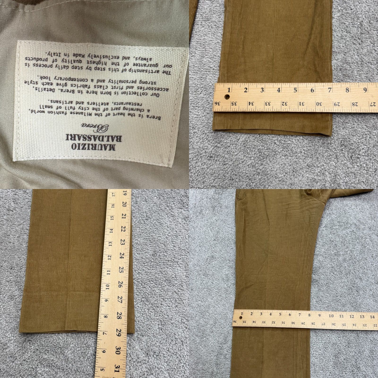 Vintage Maurizio Baldassari Brera Corduroy Pants Mens 32 Brown Straight Leg Size US 29 - 9 Thumbnail