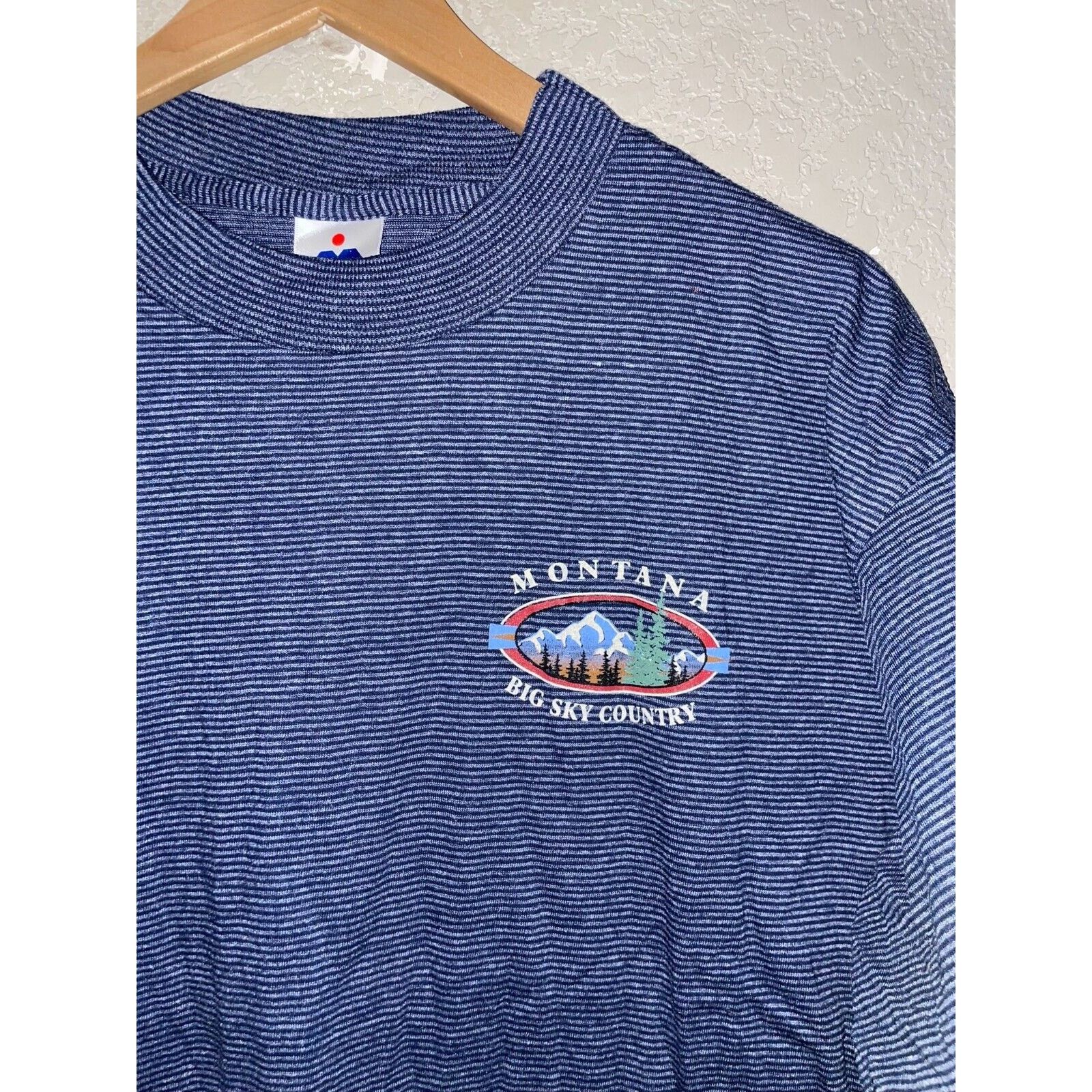 Vintage 90s Miller Montana Big Sky Country Blue Striped Shirt Size US L / EU 52-54 / 3 - 2 Thumbnail