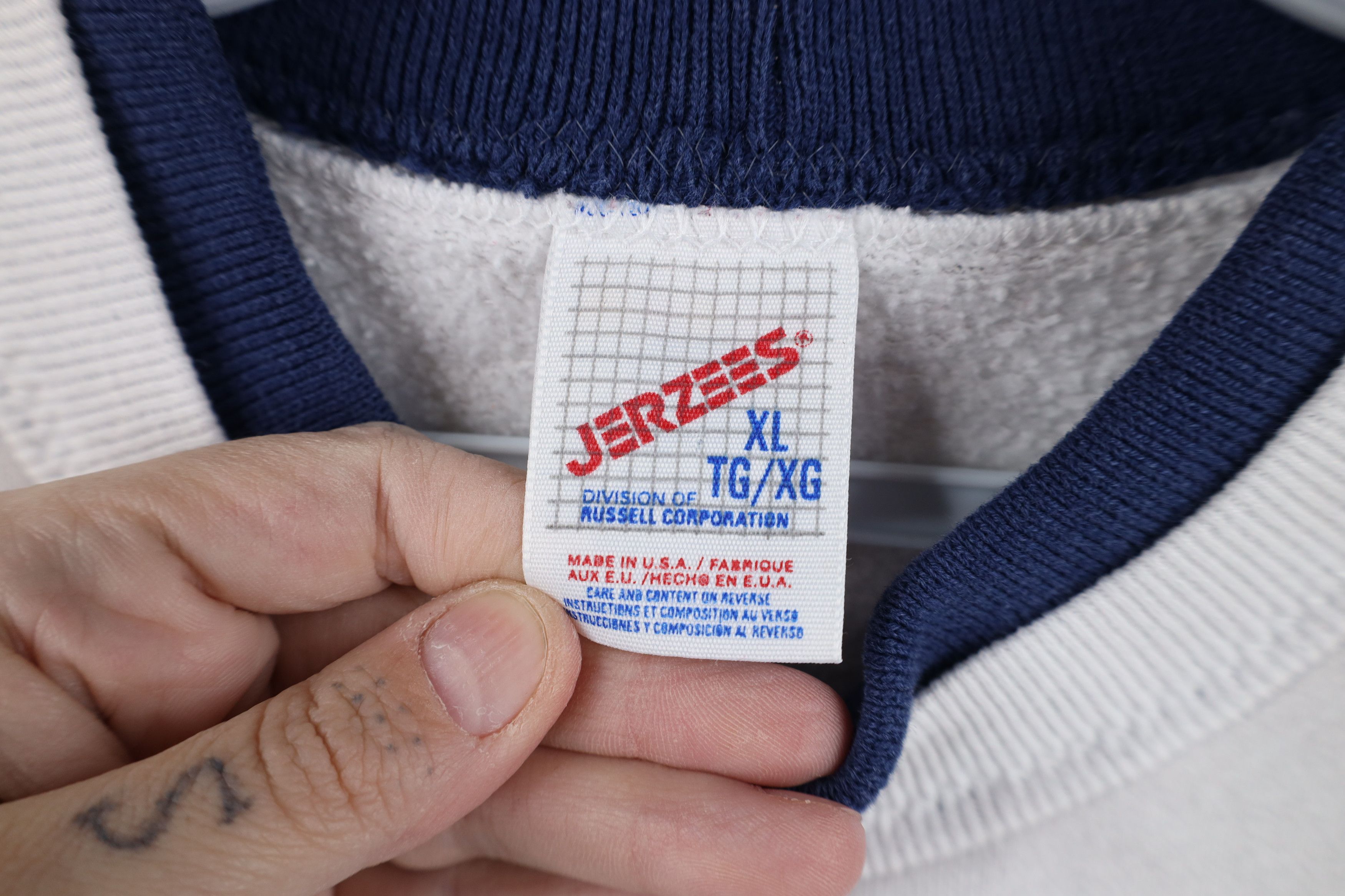 Vintage Vintage 90s Streetwear Boat Anchor Sweatshirt White USA Size XL / US 12-14 / IT 48-50 - 9 Thumbnail