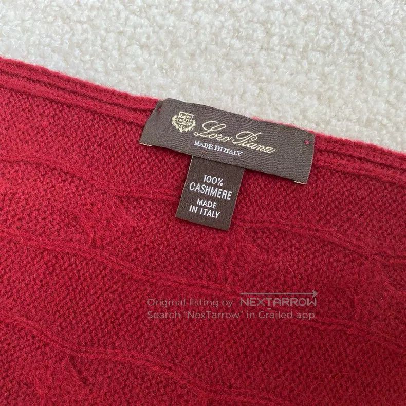 Loro Piana Loro Piana Cashmere Knitted Scarf, Bright Red Size ONE SIZE - 5 Thumbnail