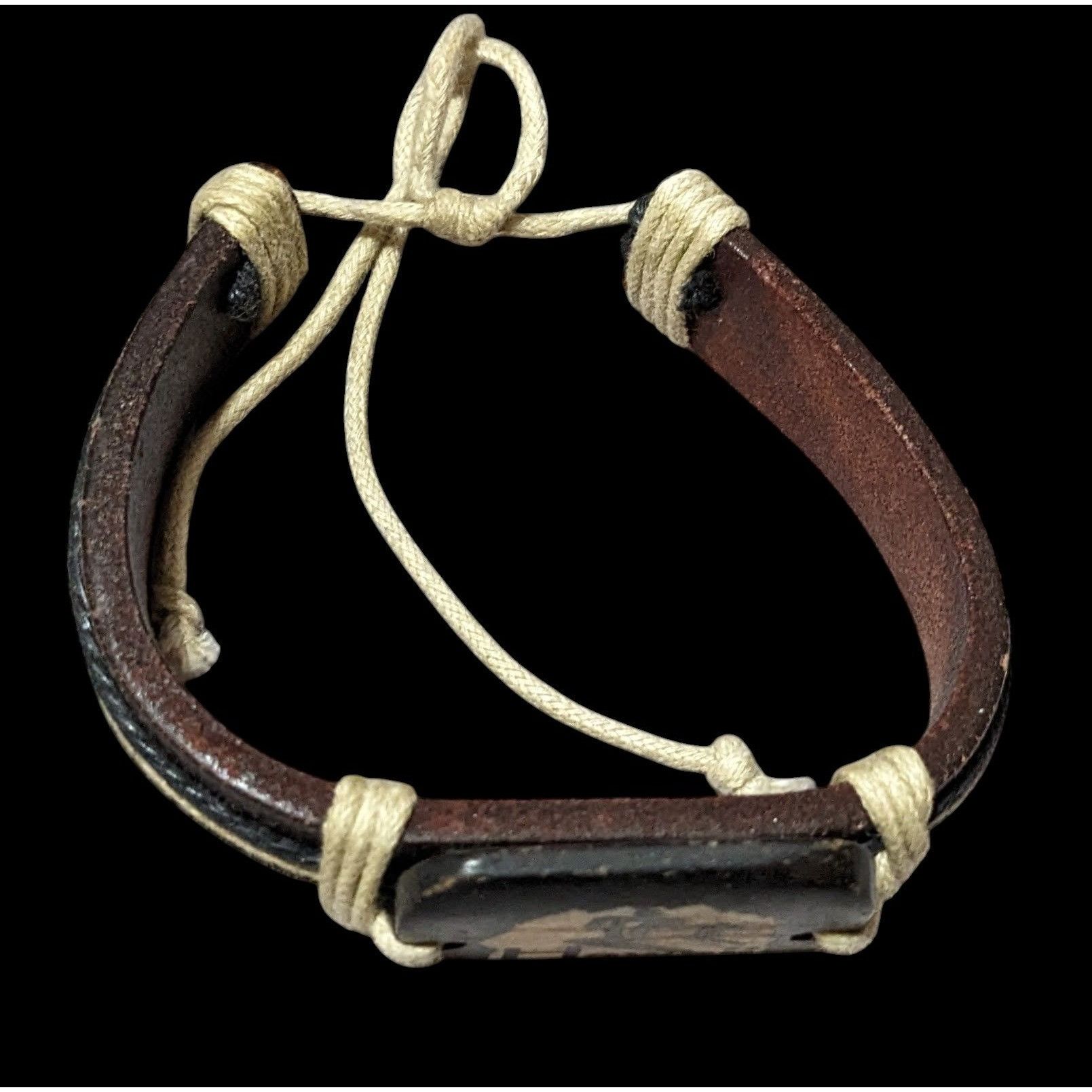 Other Hawaii Leather Cream And Brown Souvenir Bracelet Size ONE SIZE - 3 Thumbnail