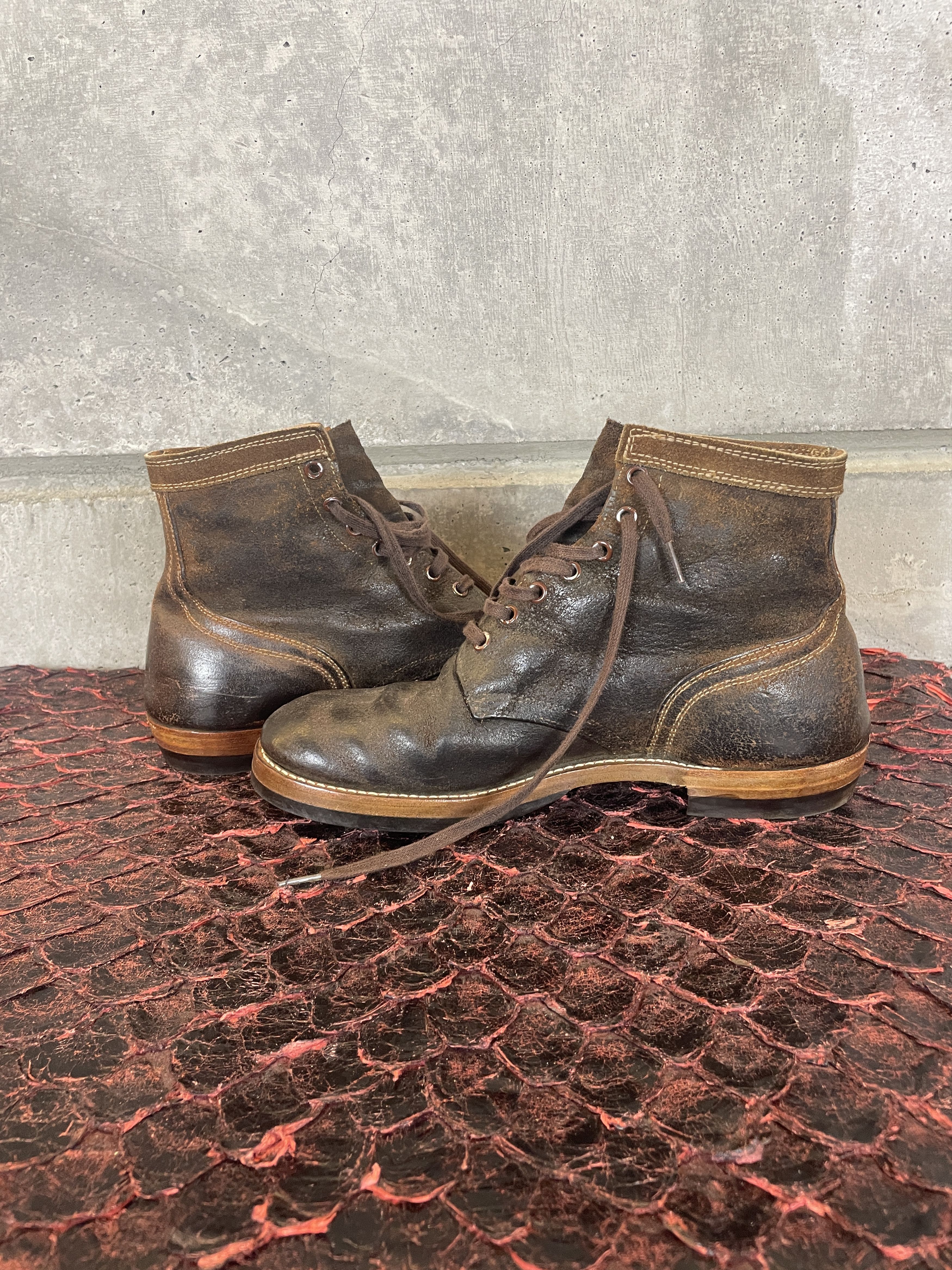 Vintage Vintage Brown Leather WW2 M-43 Service Waxed Boots Lofgren Size US 10 / EU 43 - 4 Thumbnail