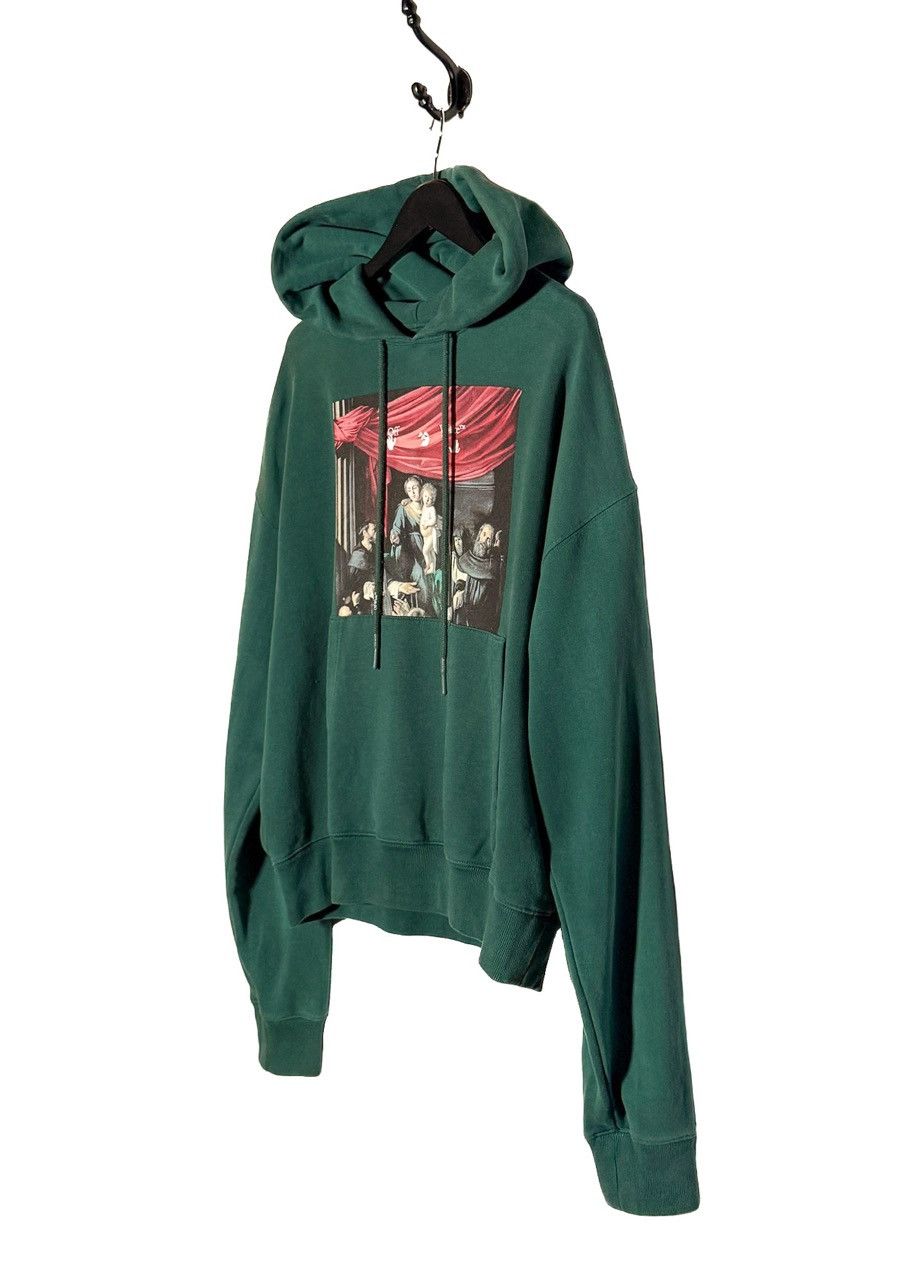 Off-White Off-White Green Caravaggio Print Hoodie Size US M / EU 48-50 / 2 - 2 Thumbnail
