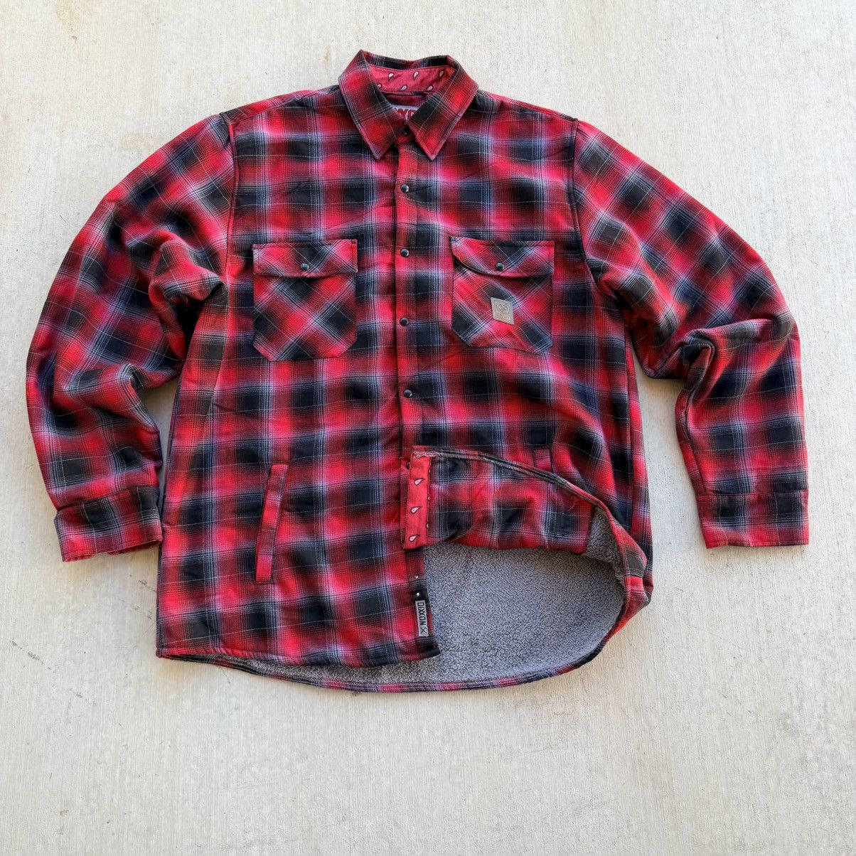 Dixxon Dixxon Flannel Jacket Shacket Mens 2XL Red Plaid Sherpa Size US XXL / EU 58 / 5 - 1 Thumbnail