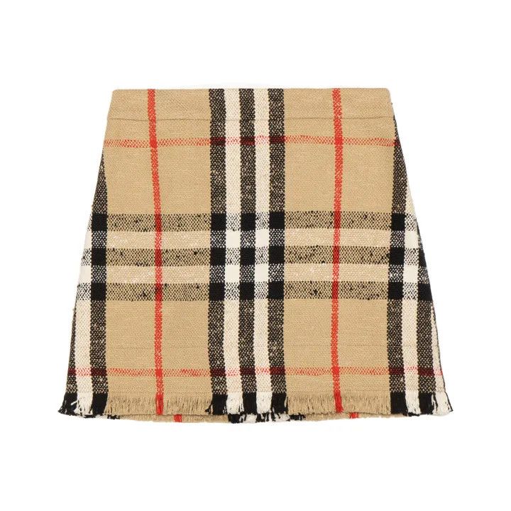 Burberry Beige Plaid Mini Skirt for Women 0079