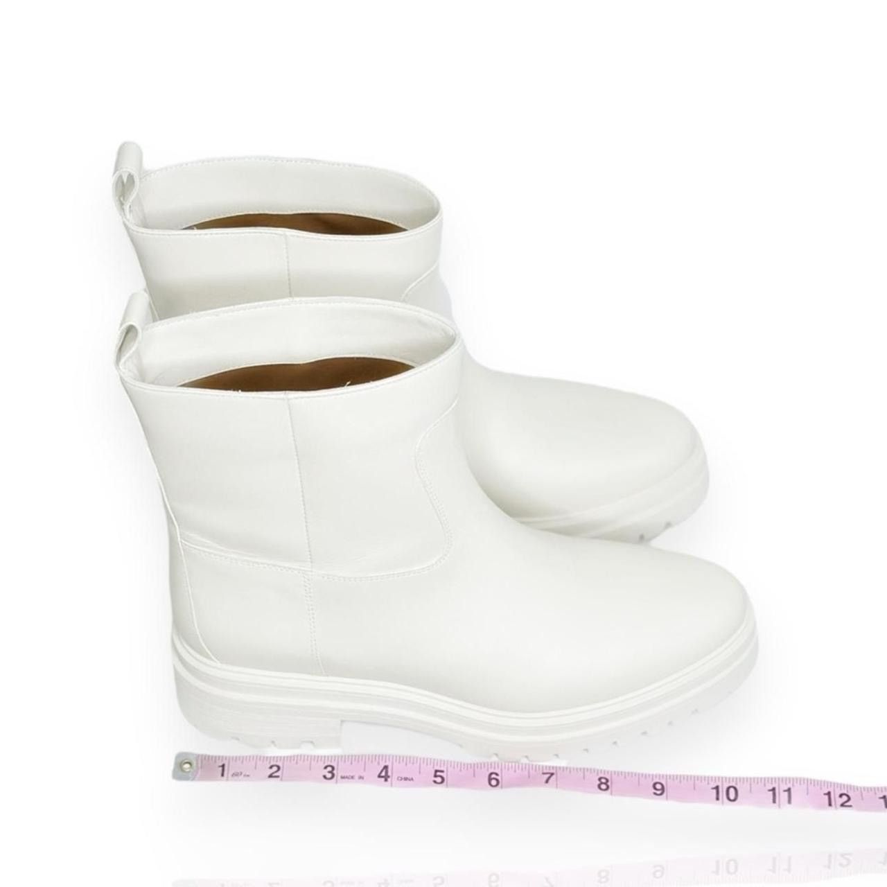 ba&sh BA&SH Navy Cighter Leather Ankle Boots, Off White, FR40/US9 Size US 9 / IT 39 - 7 Thumbnail