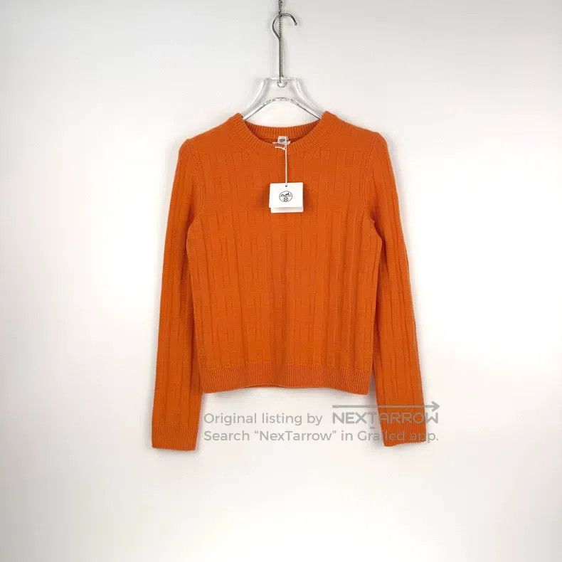 Hermes Hermes Orange Full H Woolen Sweater Size XS / US 0-2 / IT 36-38 - 3 Thumbnail