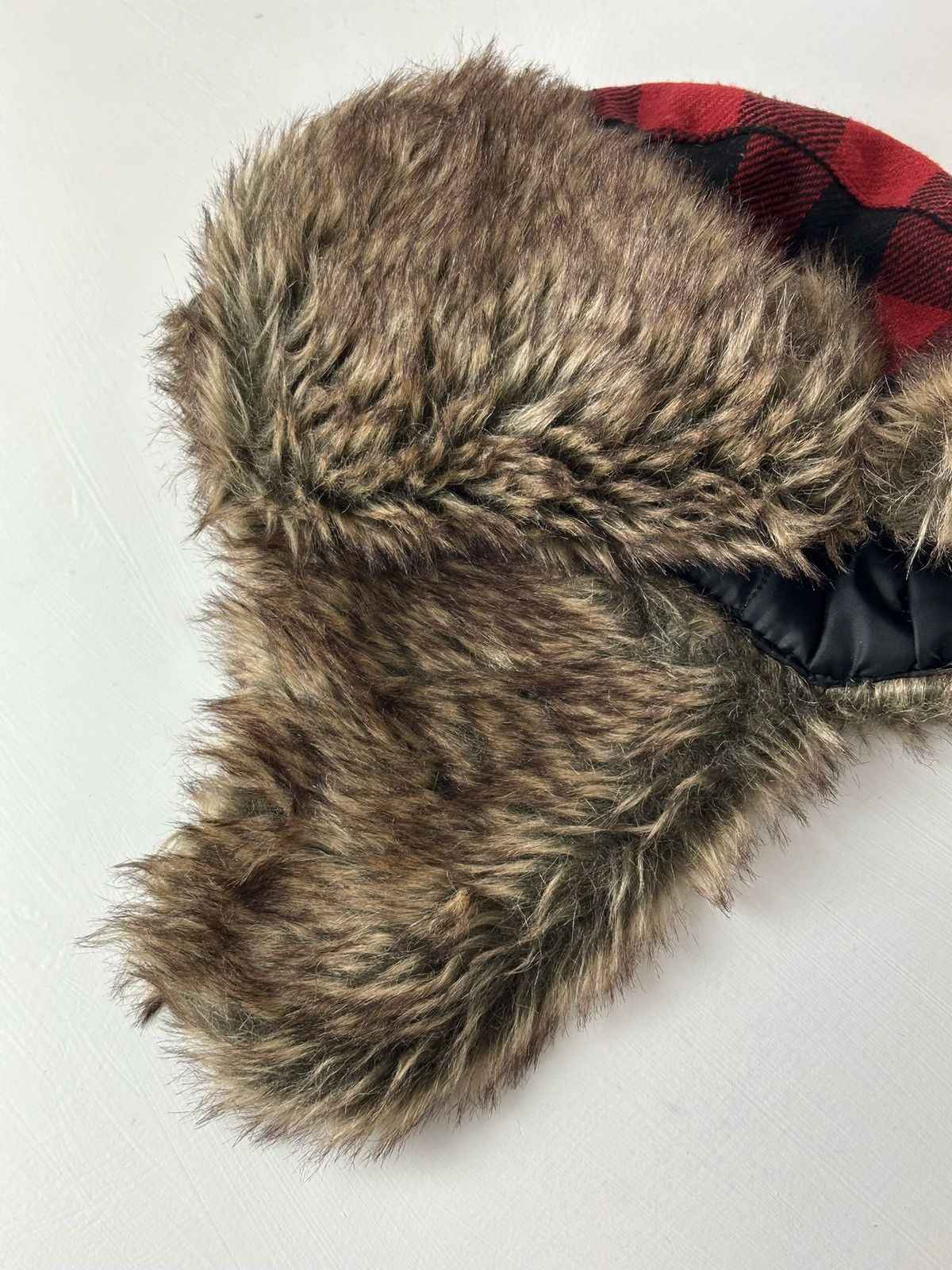 Hysteric Glamour × Vintage Crazy Y2K Mohair Fuzzy Hat Ushanka Punk Huge Size ONE SIZE - 4 Thumbnail