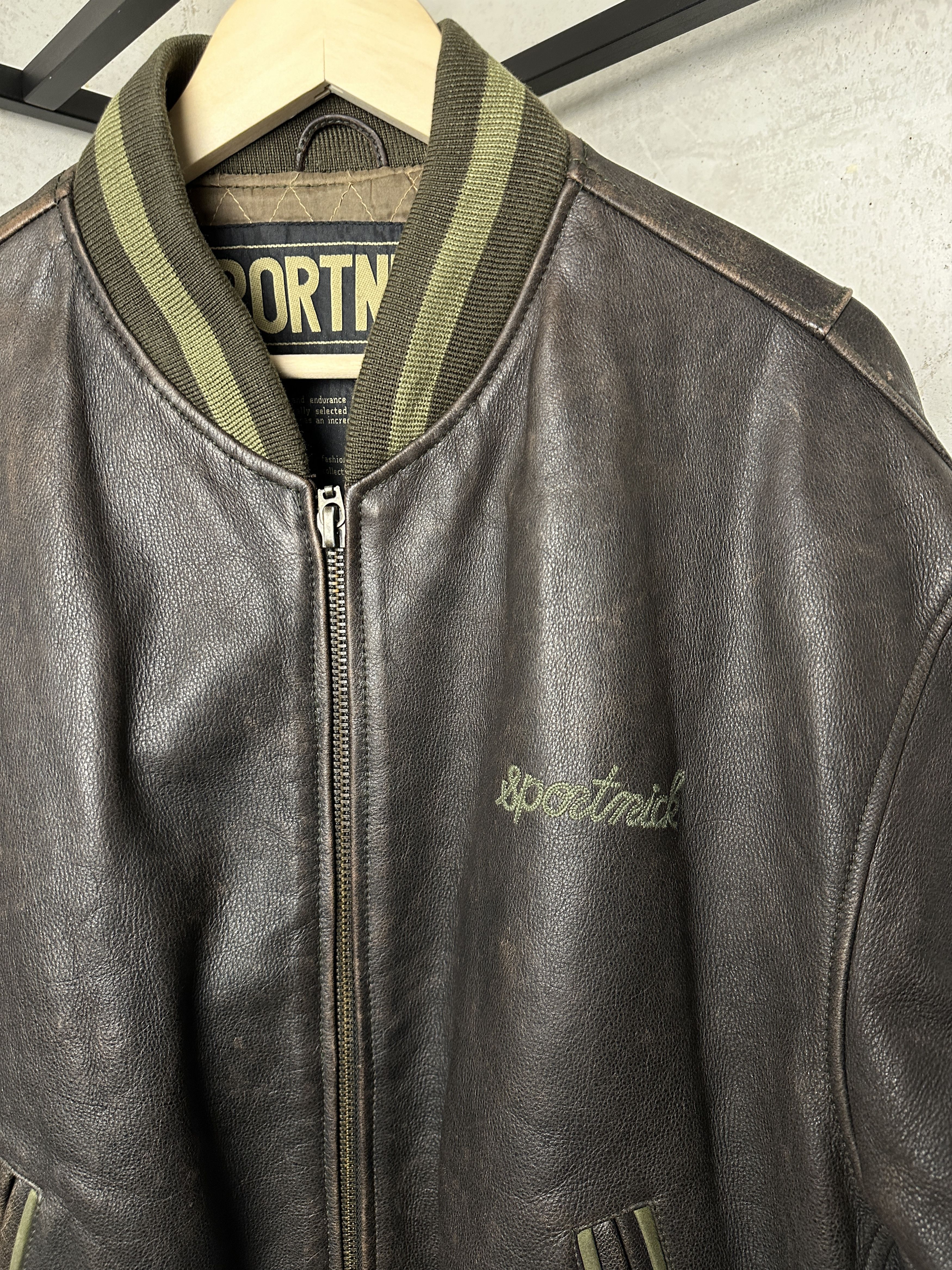 Genuine Leather Genuine Leather Brown Bomber Jacket Size US XL / EU 56 / 4 - 4 Thumbnail