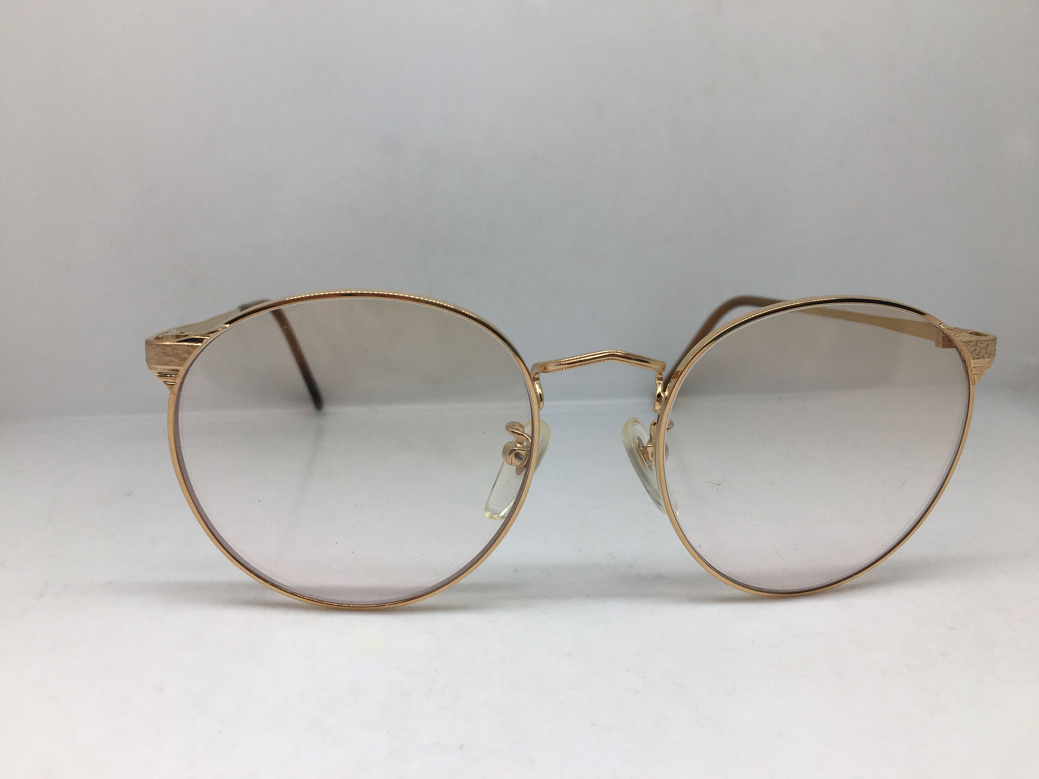 Vintage Vintage 80s TURA Gold Round Eyeglasses Frame Size ONE SIZE - 4 Thumbnail