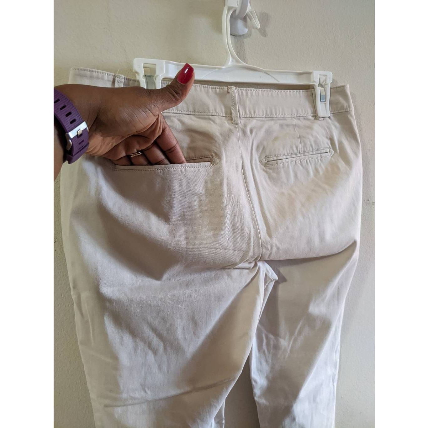 Banana Republic Banana Republic Womens Khaki Chino Pants Slim Fit Size 4 Light Beige Stretch Size 27" / US 4 / IT 40 - 8 Thumbnail