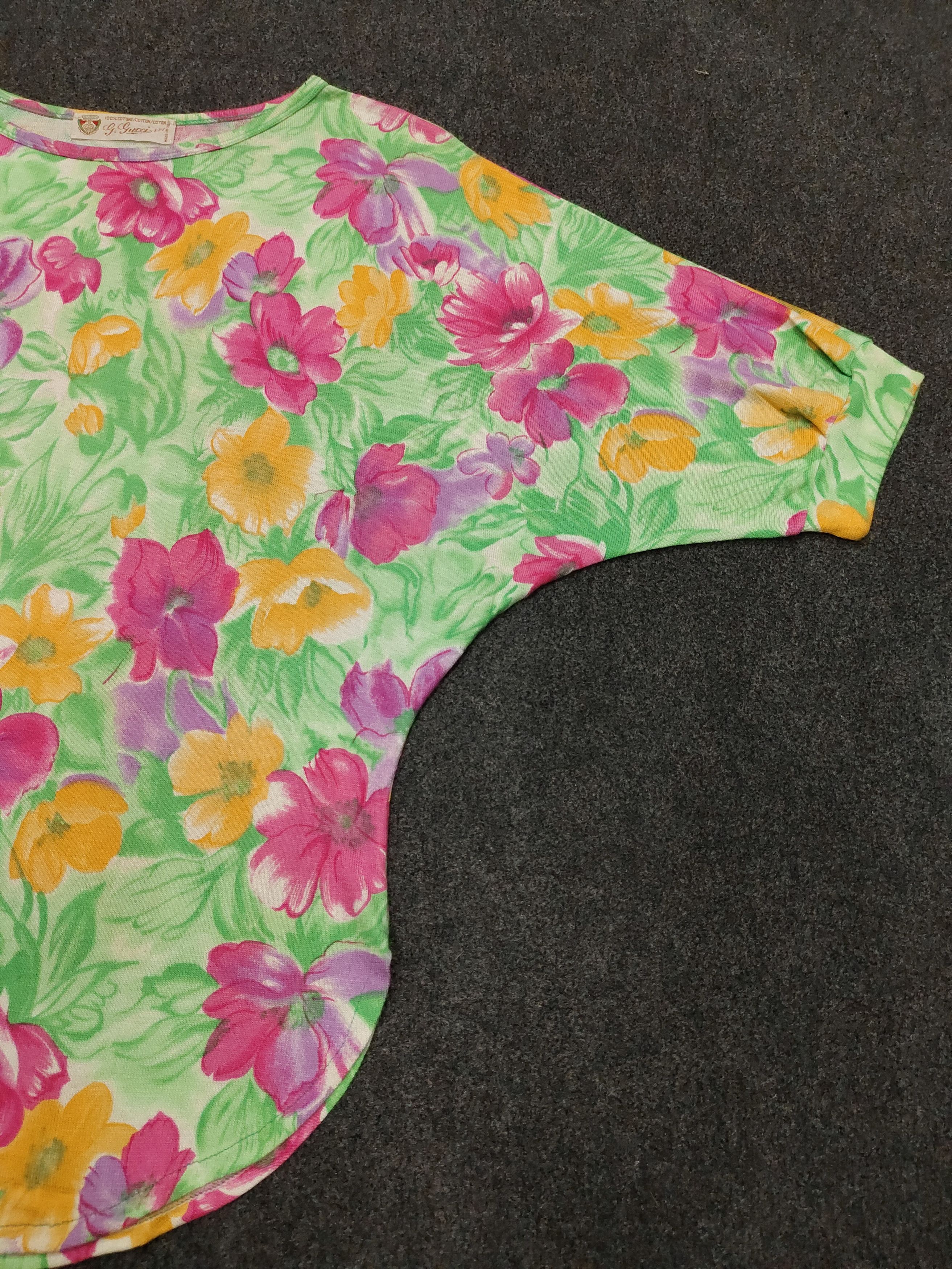 Gucci 80s Gucci- Archive Flowers Art Graphic Blouses Size L / US 10 / IT 46 - 3 Thumbnail