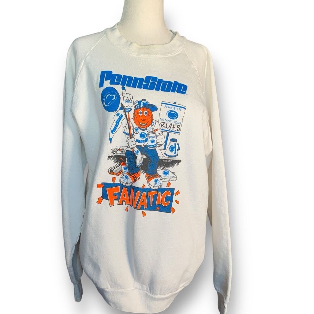 Fruit Of The Loom Vintage Fruit Of The Loom White Penn State Fanatic Crewneck Size US XL / EU 56 / 4 - 2 Thumbnail