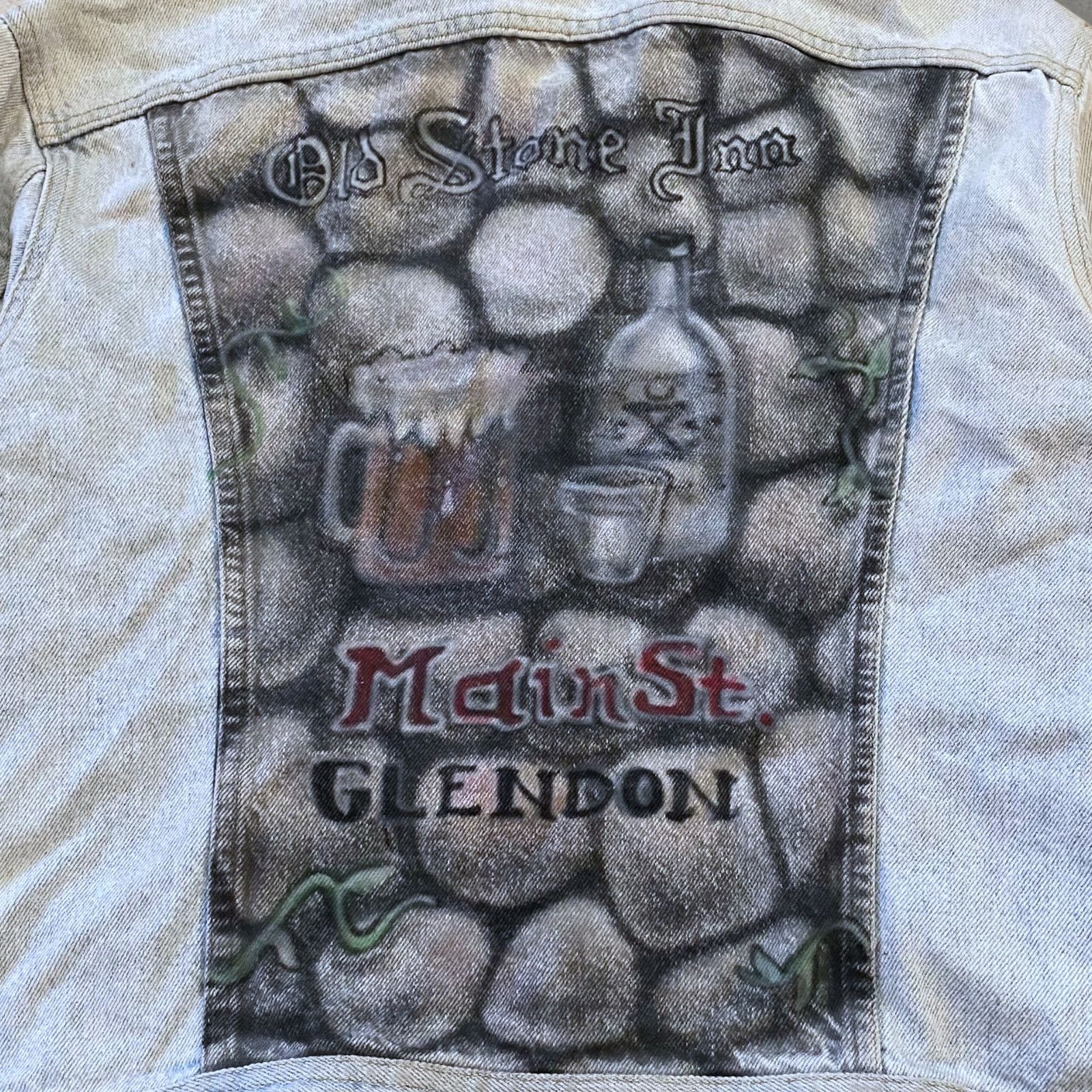 Lee × Vintage Vintage 90s Custom Biker Bar Denim Jacket Old Stone Inn Size US M / EU 48-50 / 2 - 3 Thumbnail
