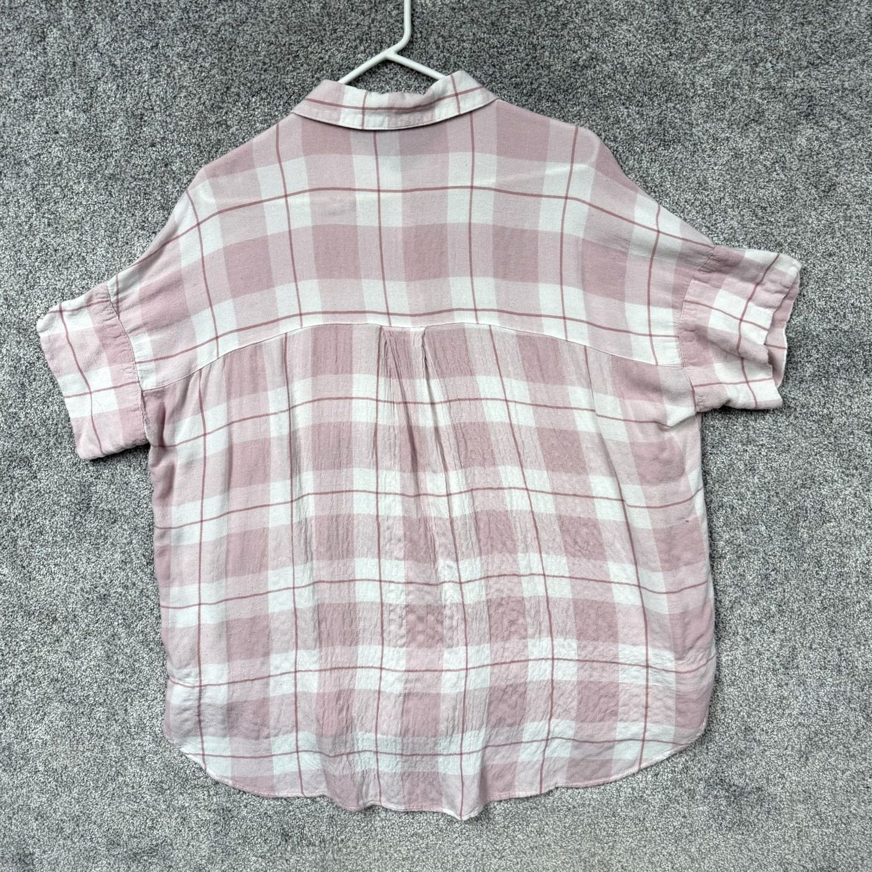 Pinko Jane + Delancey Button-Up Womens XL Pink White Plaid Light Academia Cottagecore Shirt Size XL / US 12-14 / IT 48-50 - 7 Thumbnail