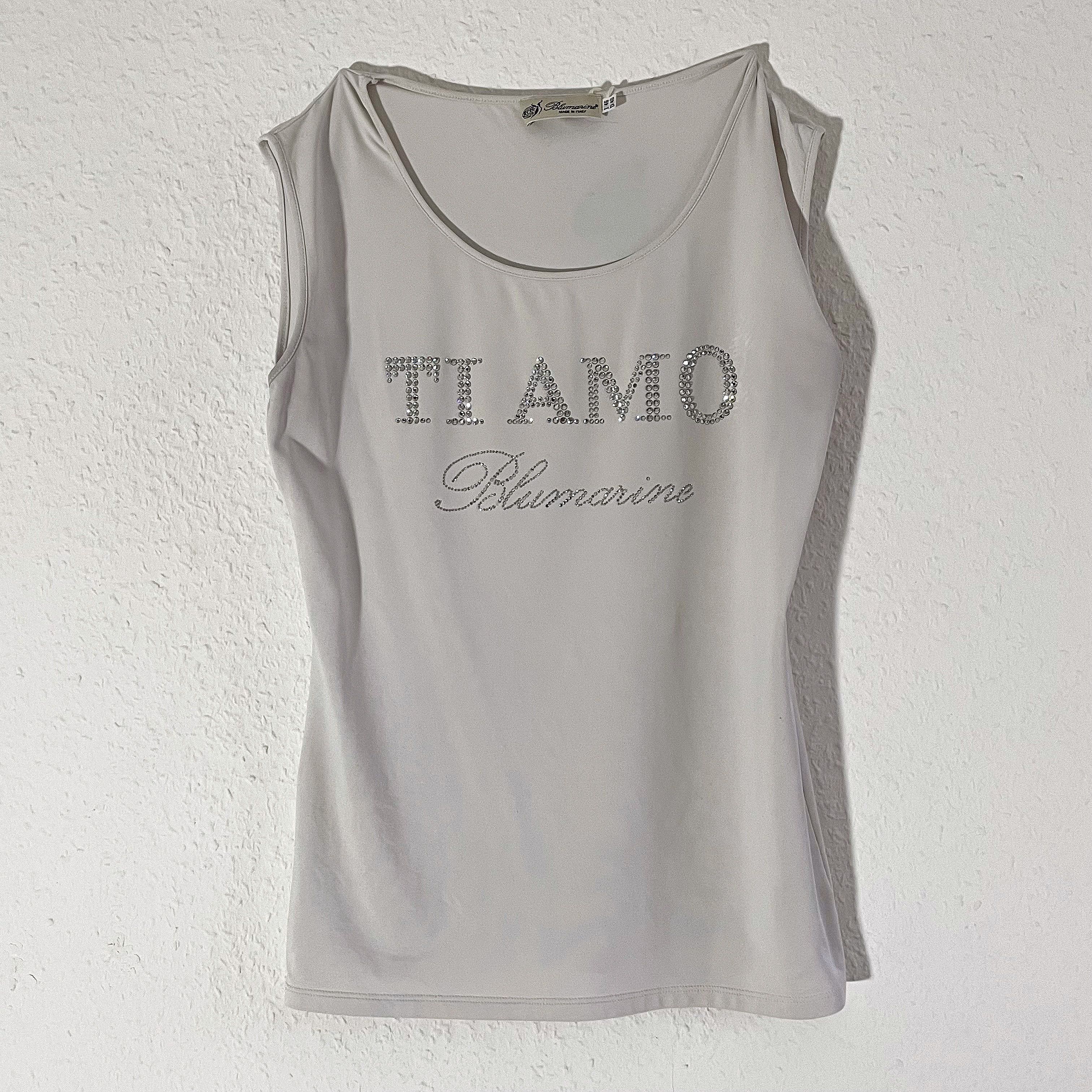 image of Blumarine “Ti Amo” Top in White, Women's (Size Medium)