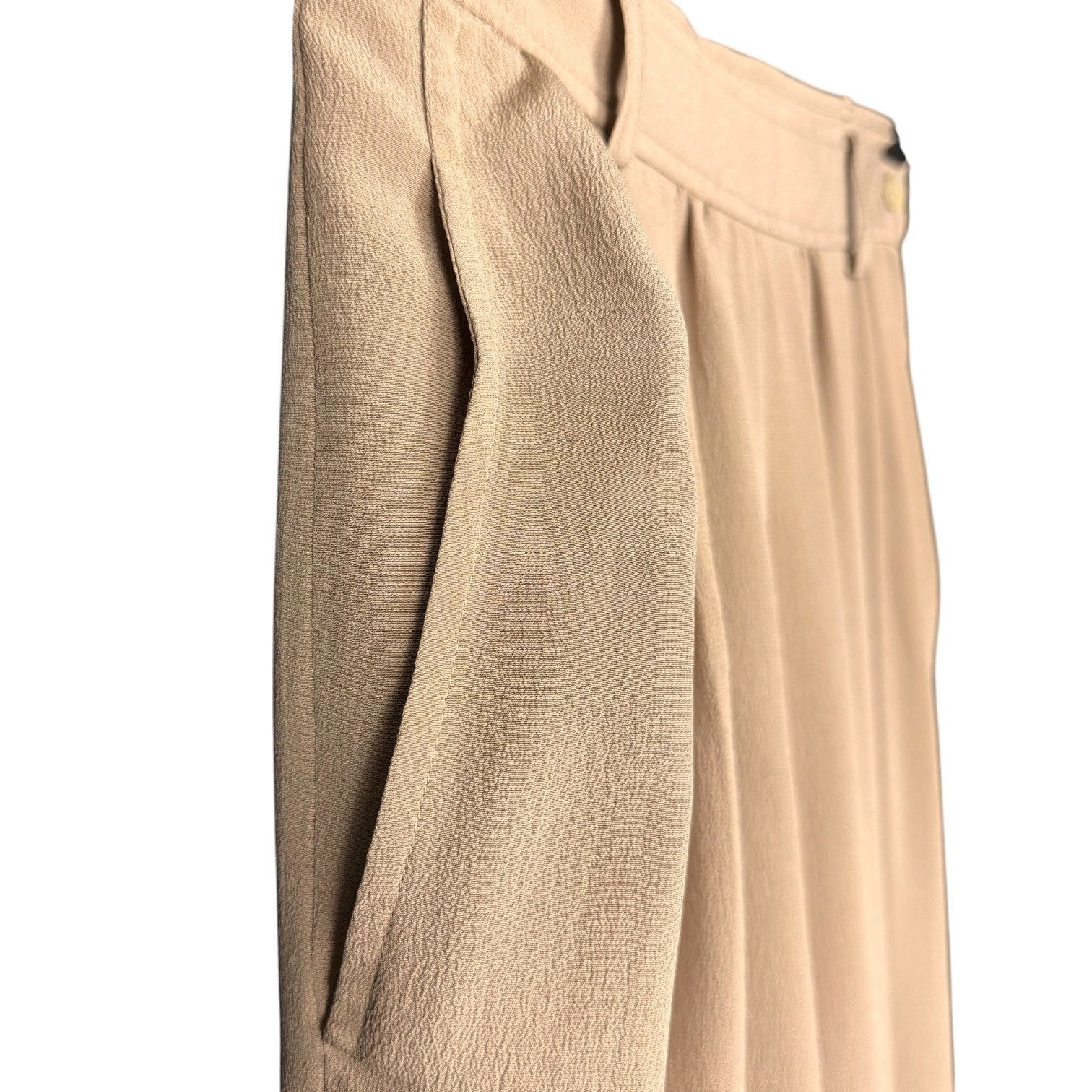 Other Dusan 100% Silk Pleated Tan Cuffed Women's L EU 42 Slacks Size 26" / US 2 / IT 38 - 8 Thumbnail
