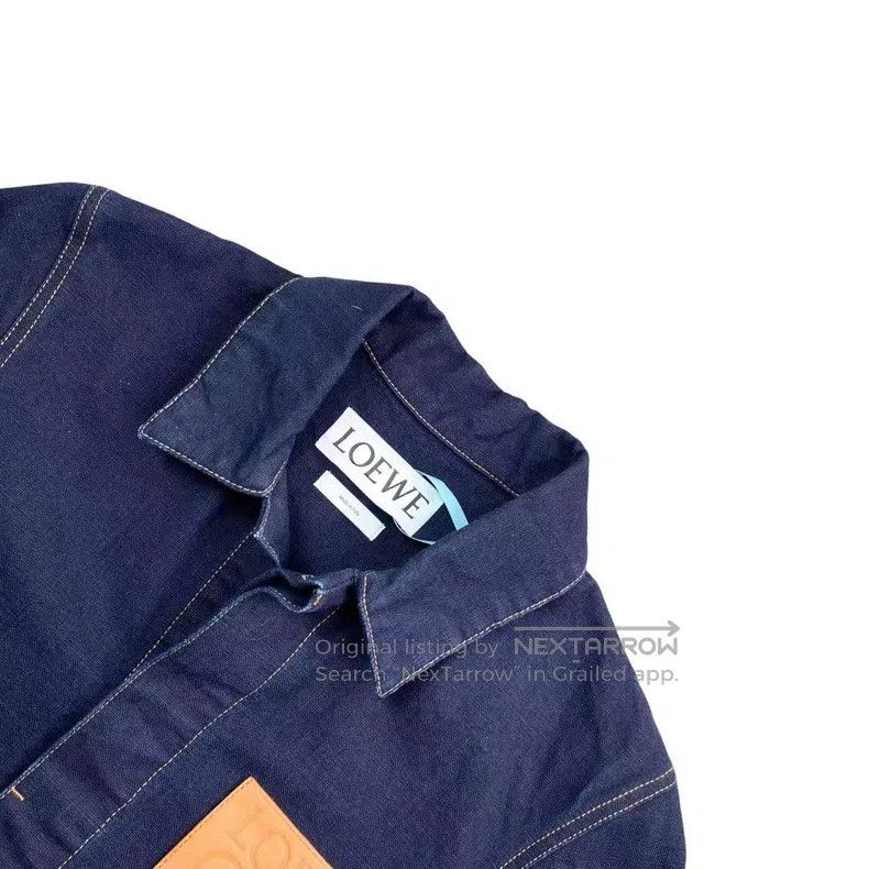 Loewe Loewe Color-block leather patch denim jacket Size US S / EU 44-46 / 1 - 2 Thumbnail