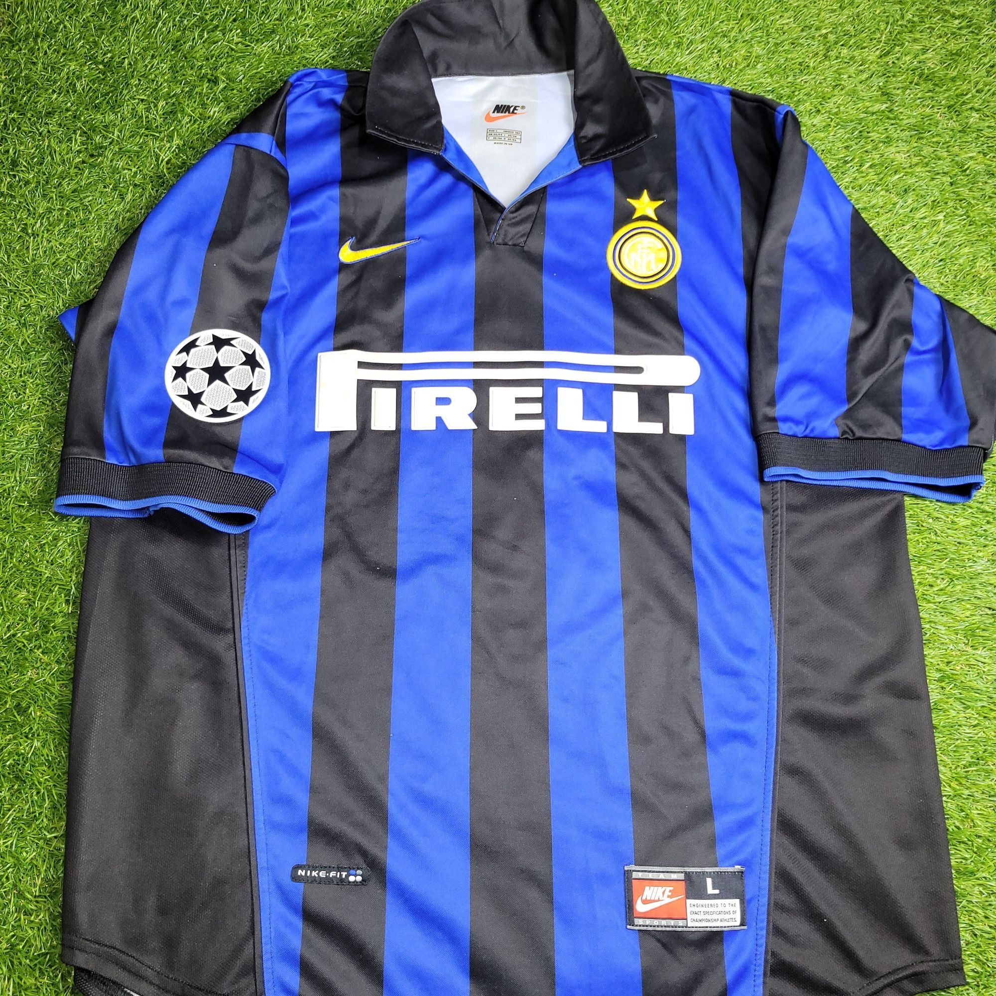 Nike Ronaldo Inter Milan Nike 1998 1999 UEFA Soccer Jersey L Size US L / EU 52-54 / 3 - 2 Thumbnail