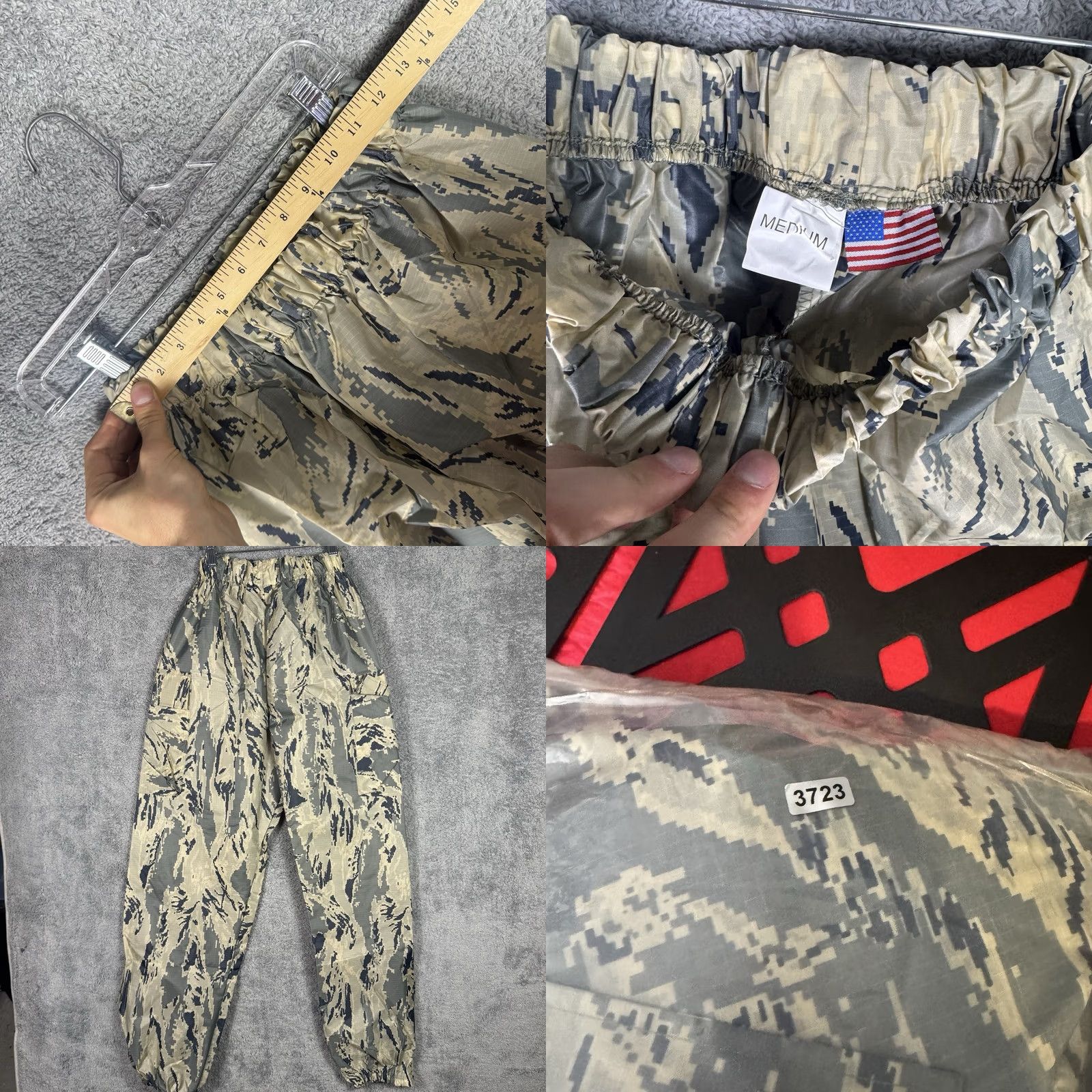 Vintage Digital Camo Jacket Cargo Pants Men Medium Full Zip Nylon PVC Coated Water Proof - Military Size US 31 - 10 Thumbnail