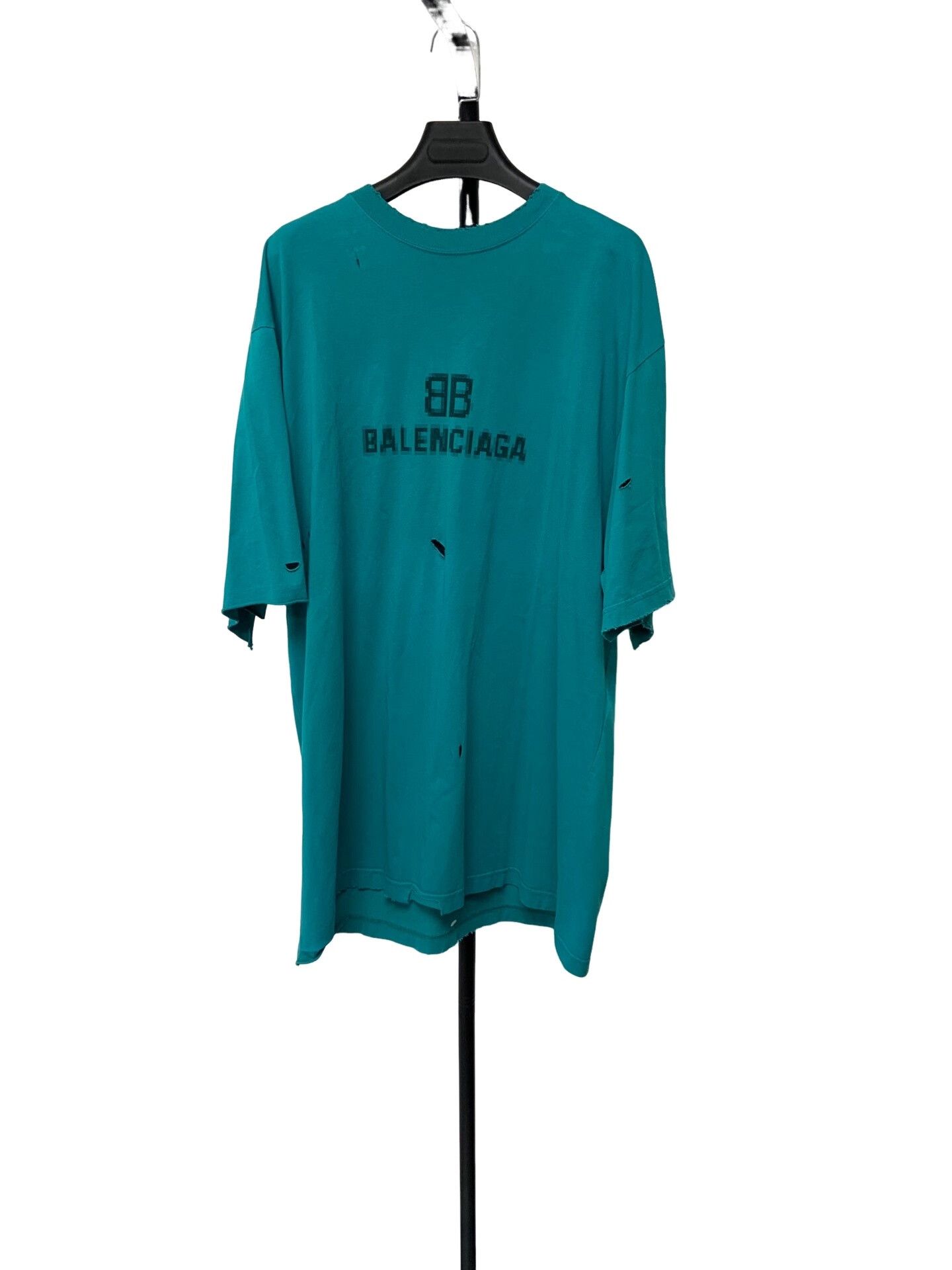 Balenciaga Balenciaga Distressed Blurry Logo T-Shirt XXS Size US XXS / EU 40 - 1 Thumbnail